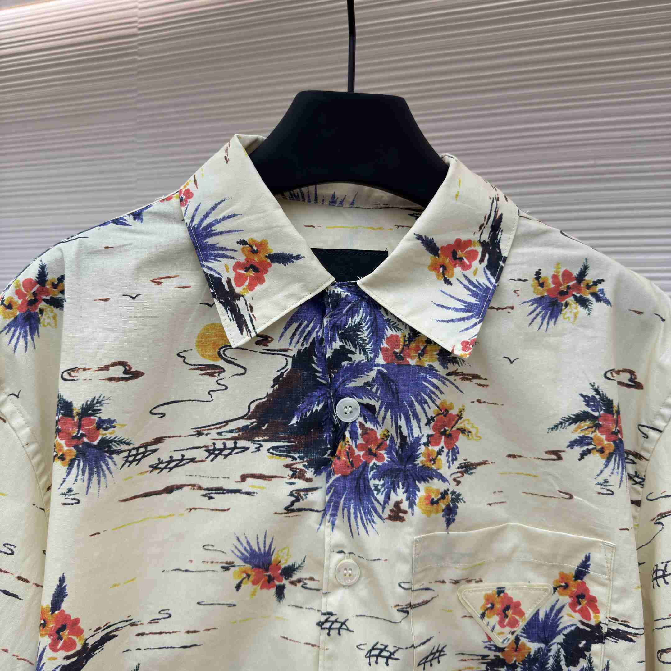Prada Printed Cotton Bowling Shirt - FashionPlug