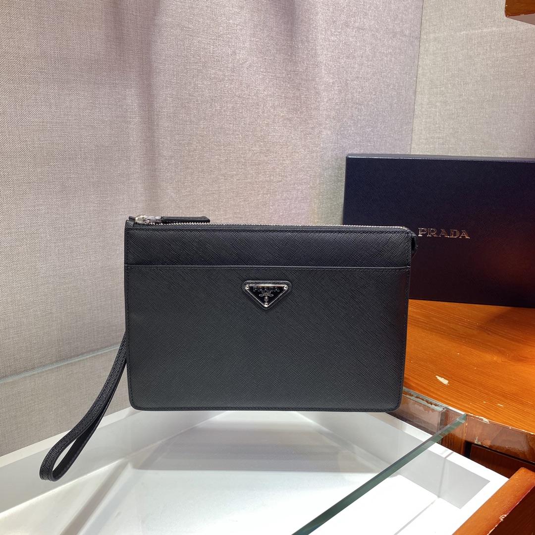 Prada Saffiano Leather Pouch - FashionPlug
