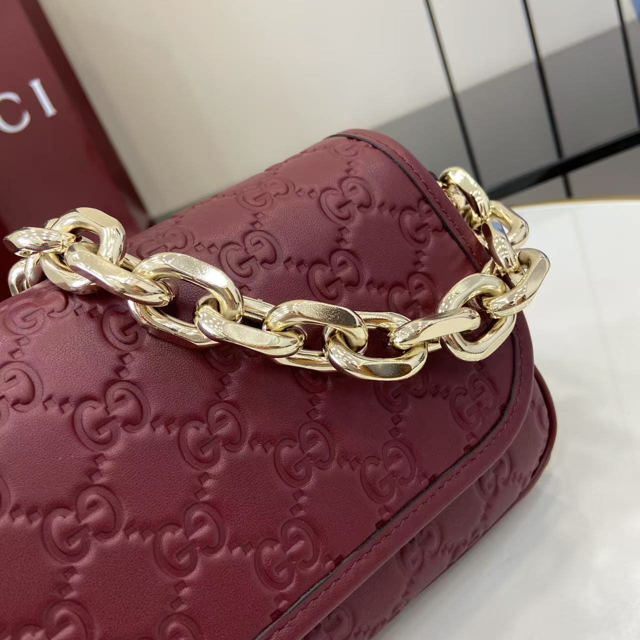 Gucci GG Emblem Small Shoulder Bag - FashionPlug