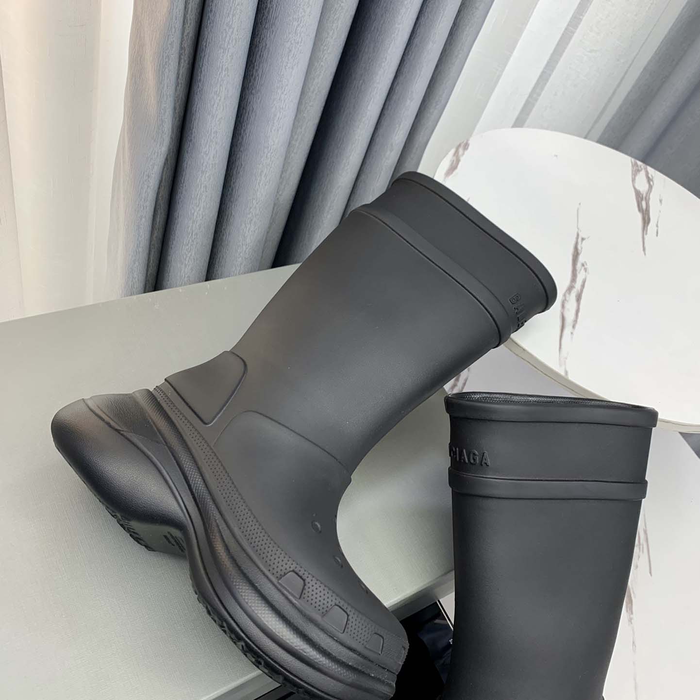 Balenciaga Crocs™ Boot In Black Rubber - FashionPlug