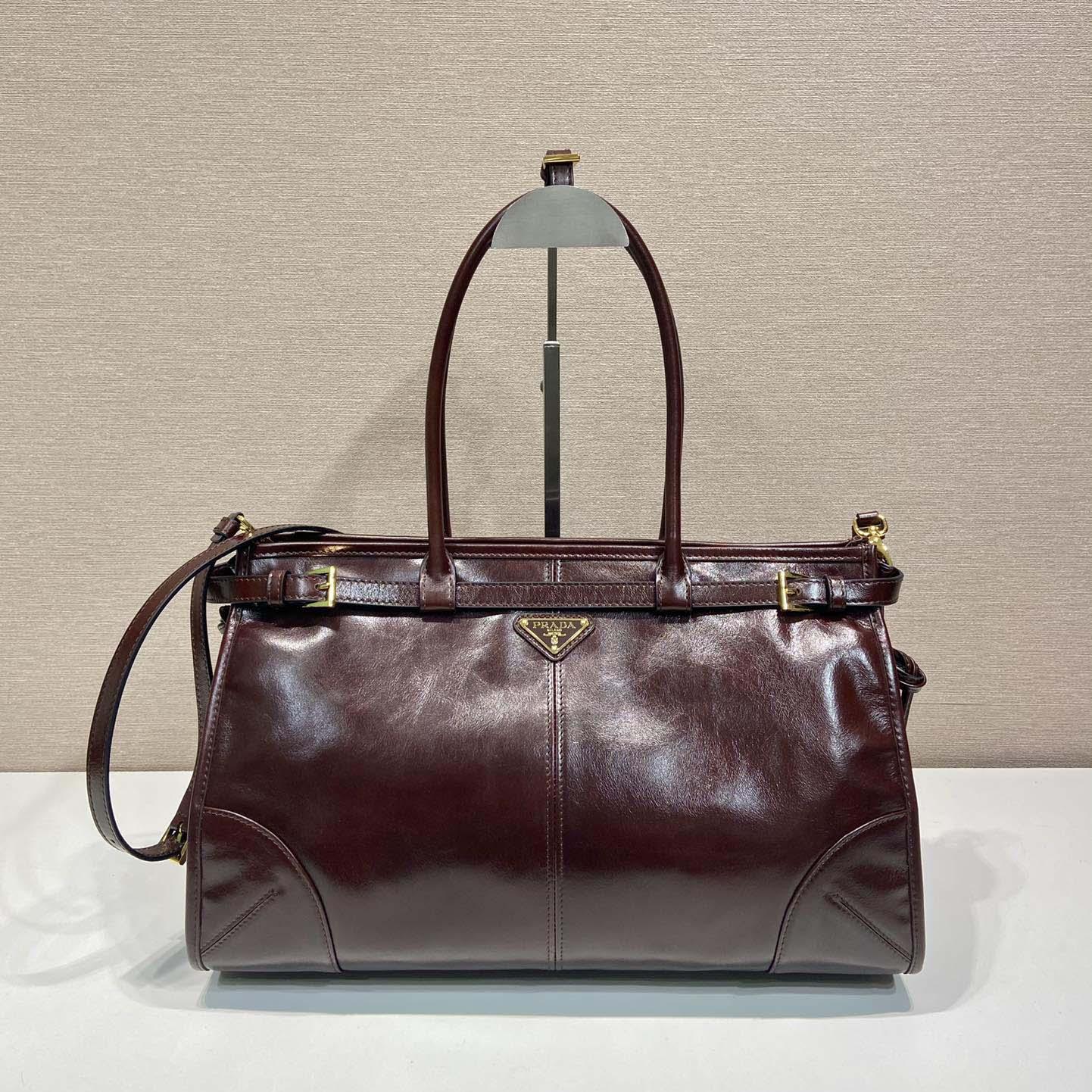 Prada Large Leather Handbag - FashionPlug