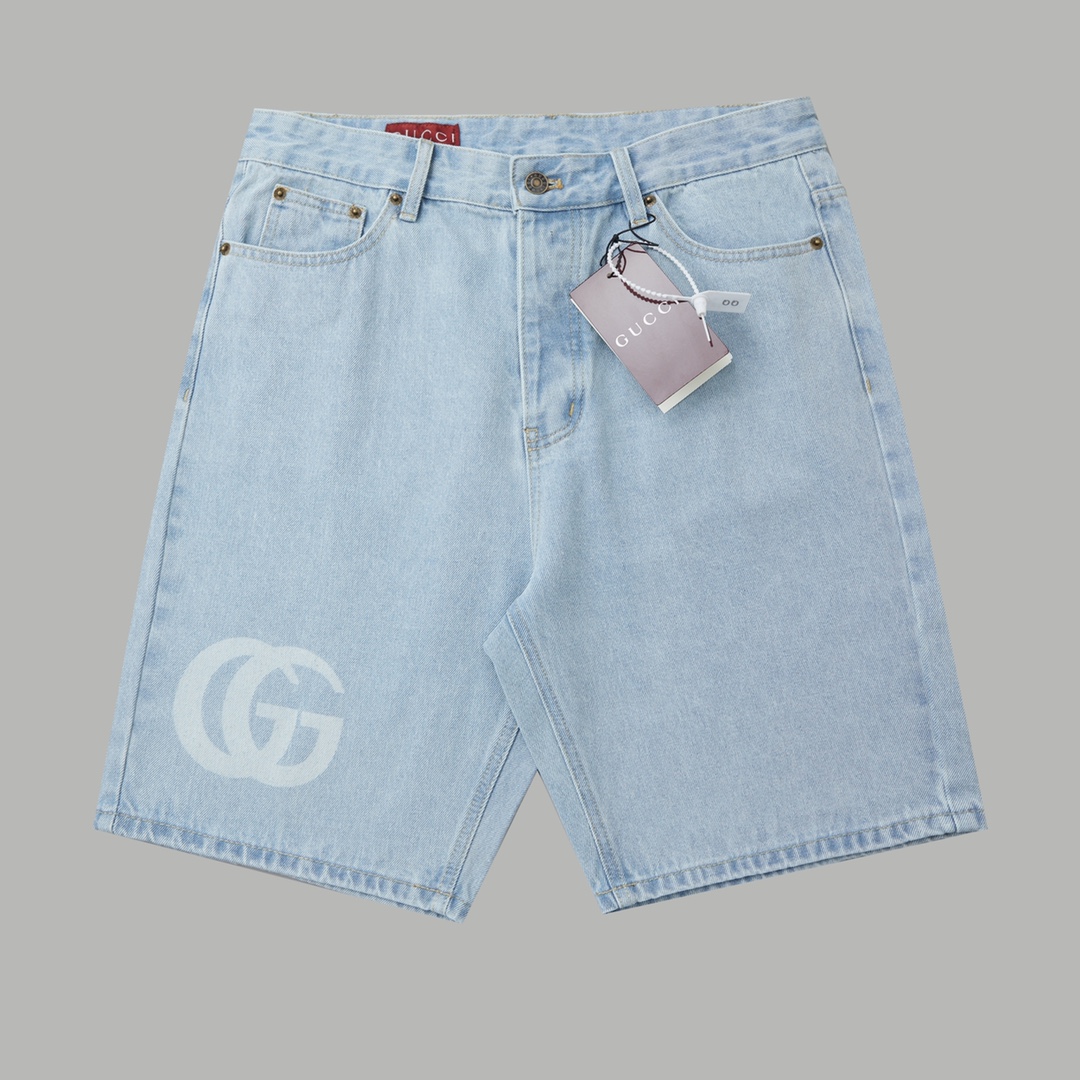 Gucci Lasered Denim Shorts - FashionPlug