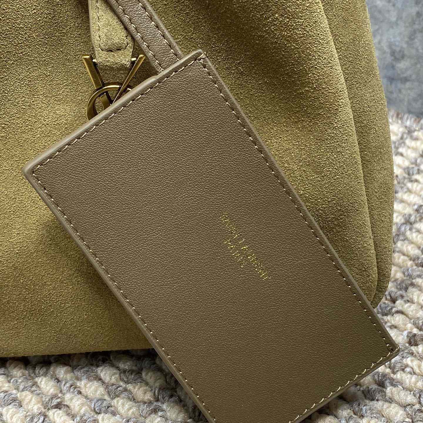 Saint Laurent LE 5 À 7 Supple Baby In Suede - FashionPlug