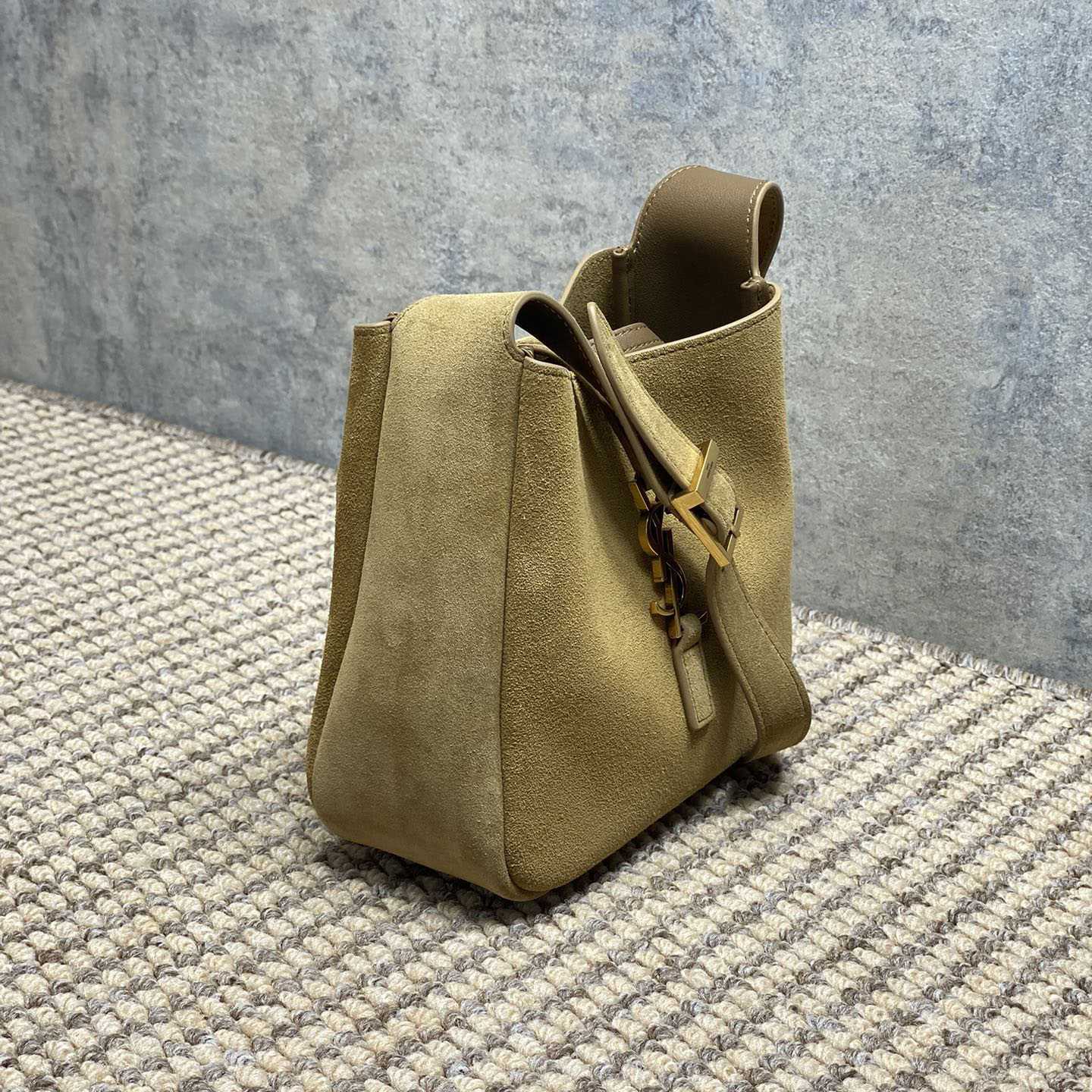 Saint Laurent LE 5 À 7 Supple Baby In Suede - FashionPlug