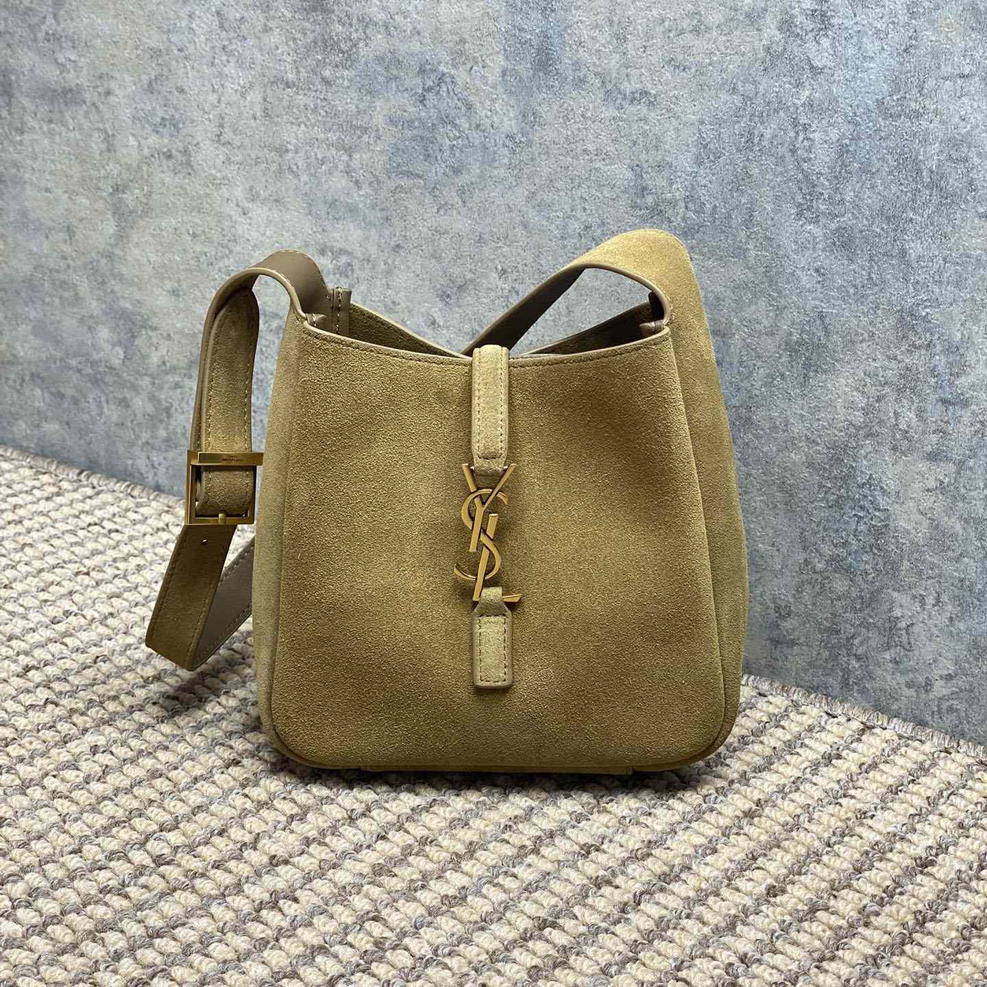 Saint Laurent LE 5 À 7 Supple Baby In Suede - FashionPlug