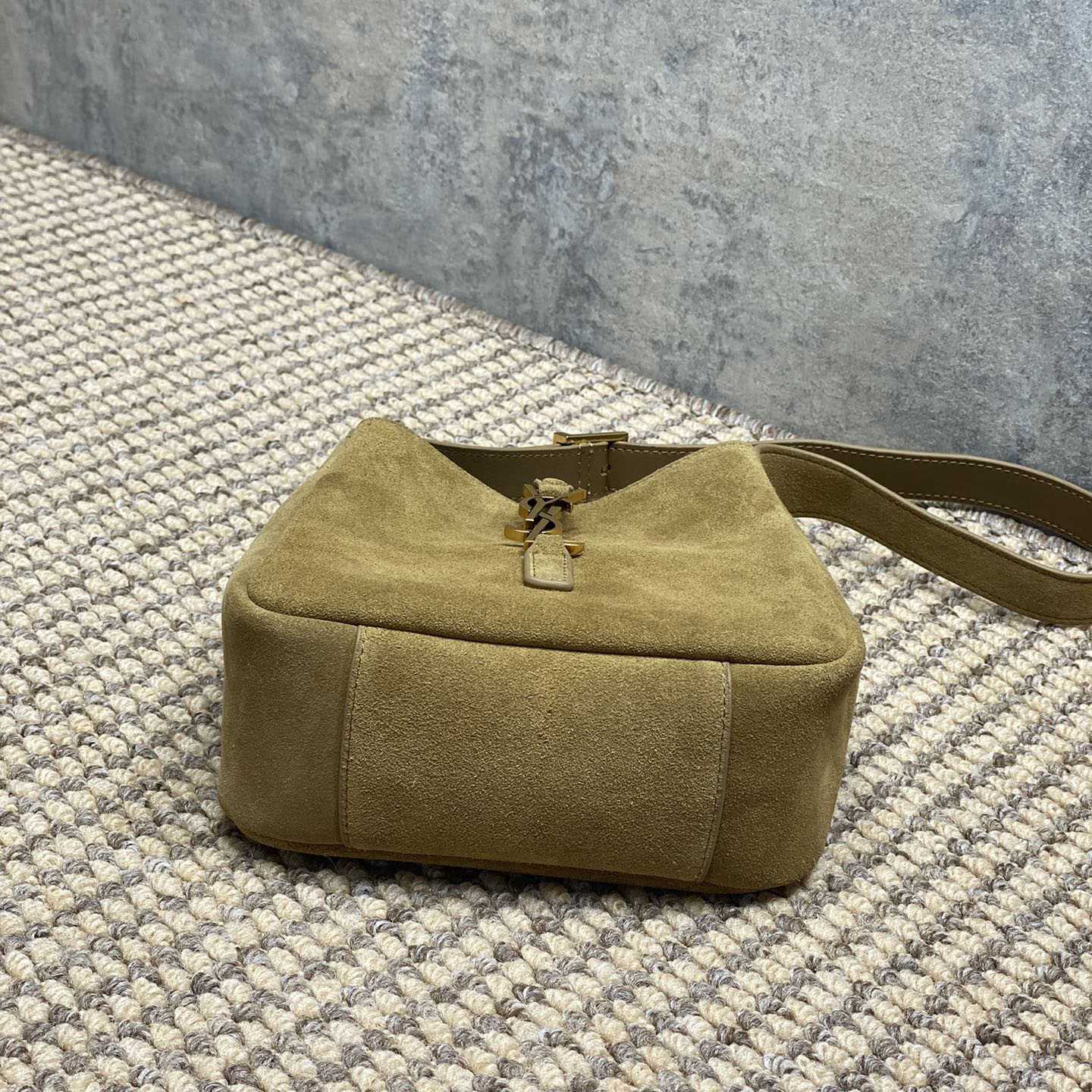 Saint Laurent LE 5 À 7 Supple Baby In Suede - FashionPlug
