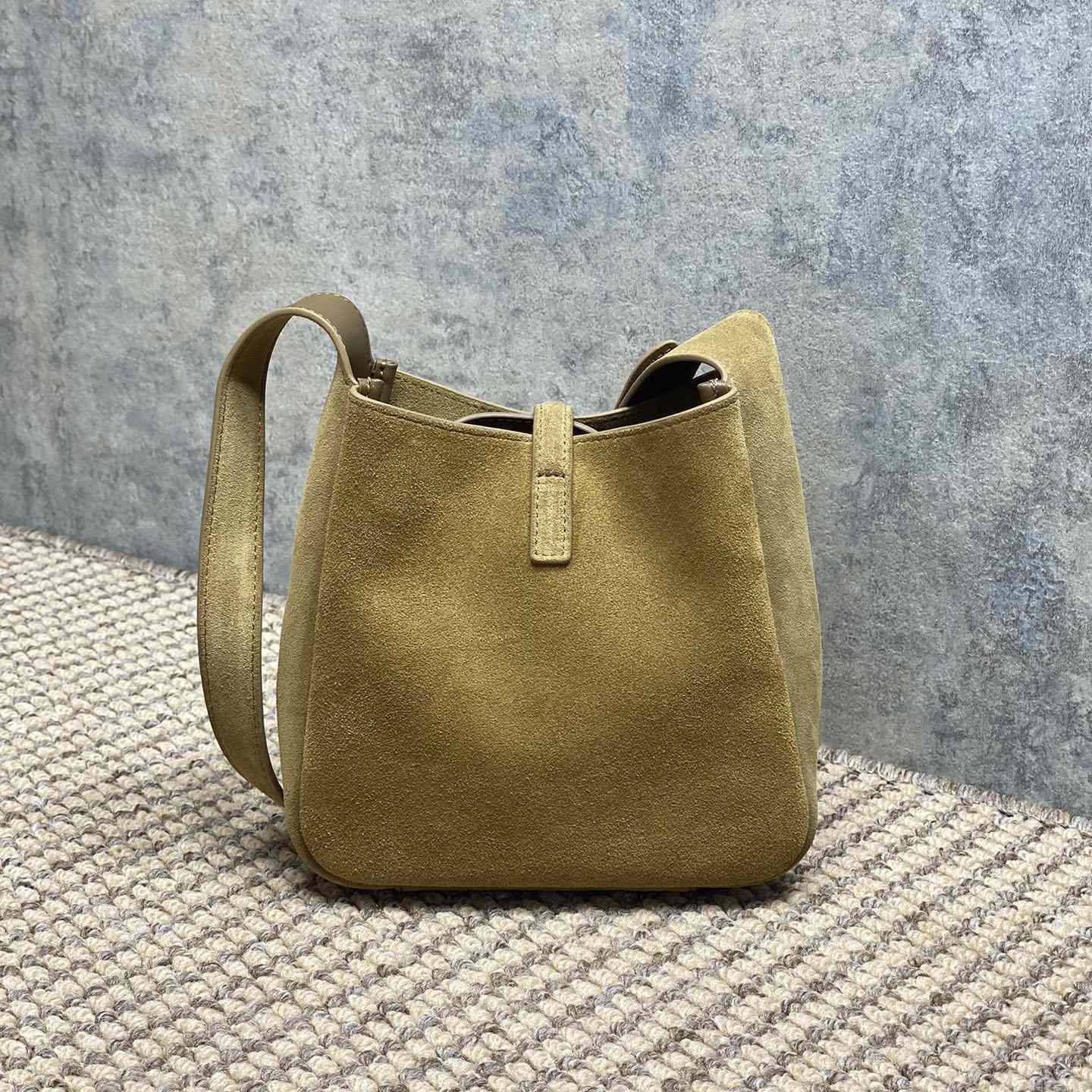 Saint Laurent LE 5 À 7 Supple Baby In Suede - FashionPlug