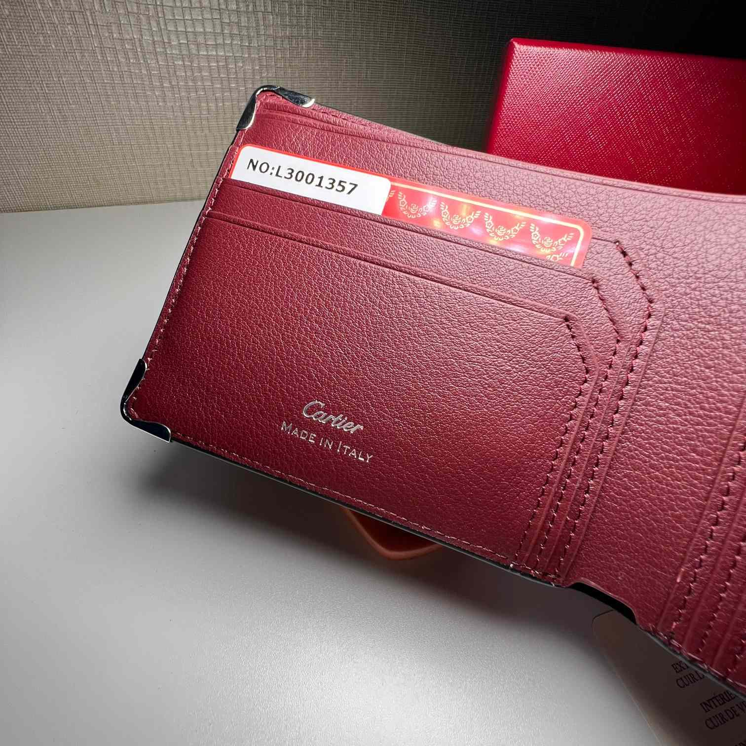 Cartier BlackRed Leather Double Logo Wallet  12*9.5cm - FashionPlug