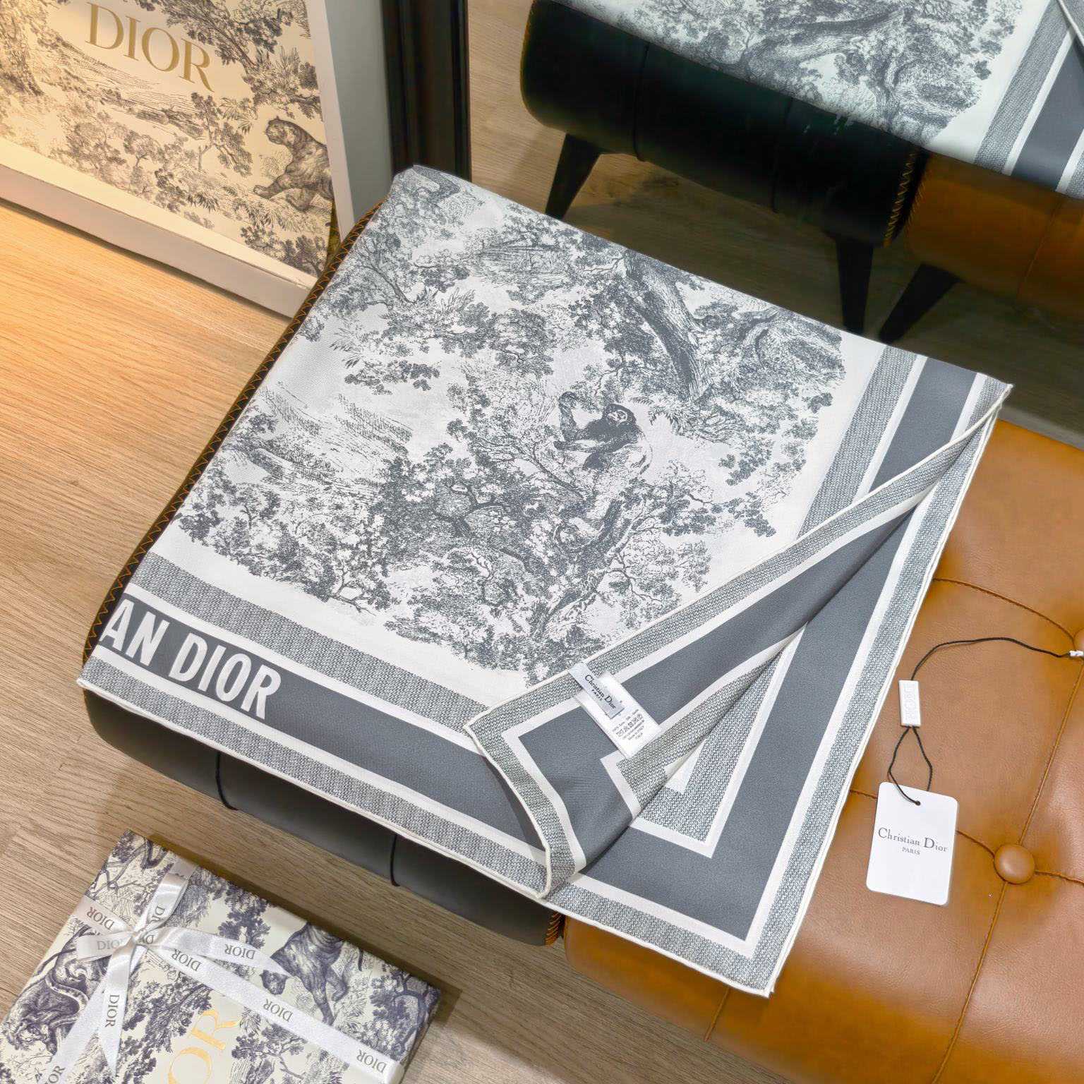 Dior Toile de Jouy Sauvage 90 Square Scarf  - FashionPlug