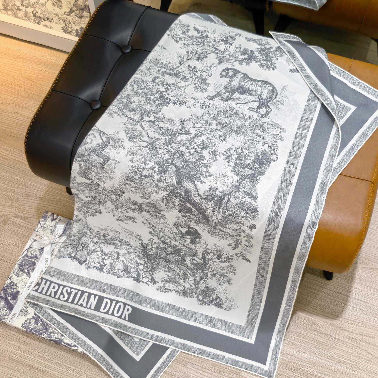Dior Toile de Jouy Sauvage 90 Square Scarf  - FashionPlug