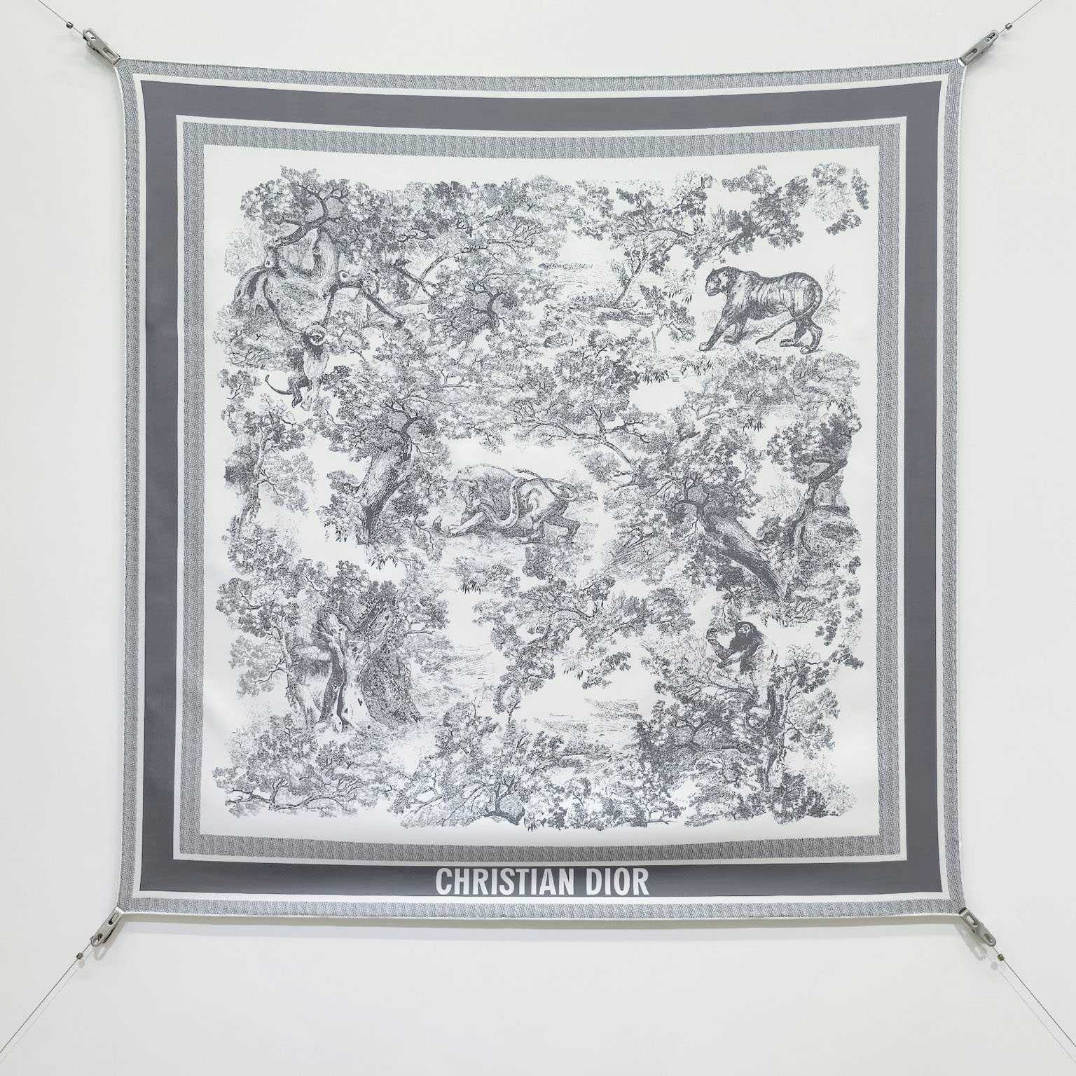 Dior Toile de Jouy Sauvage 90 Square Scarf  - FashionPlug