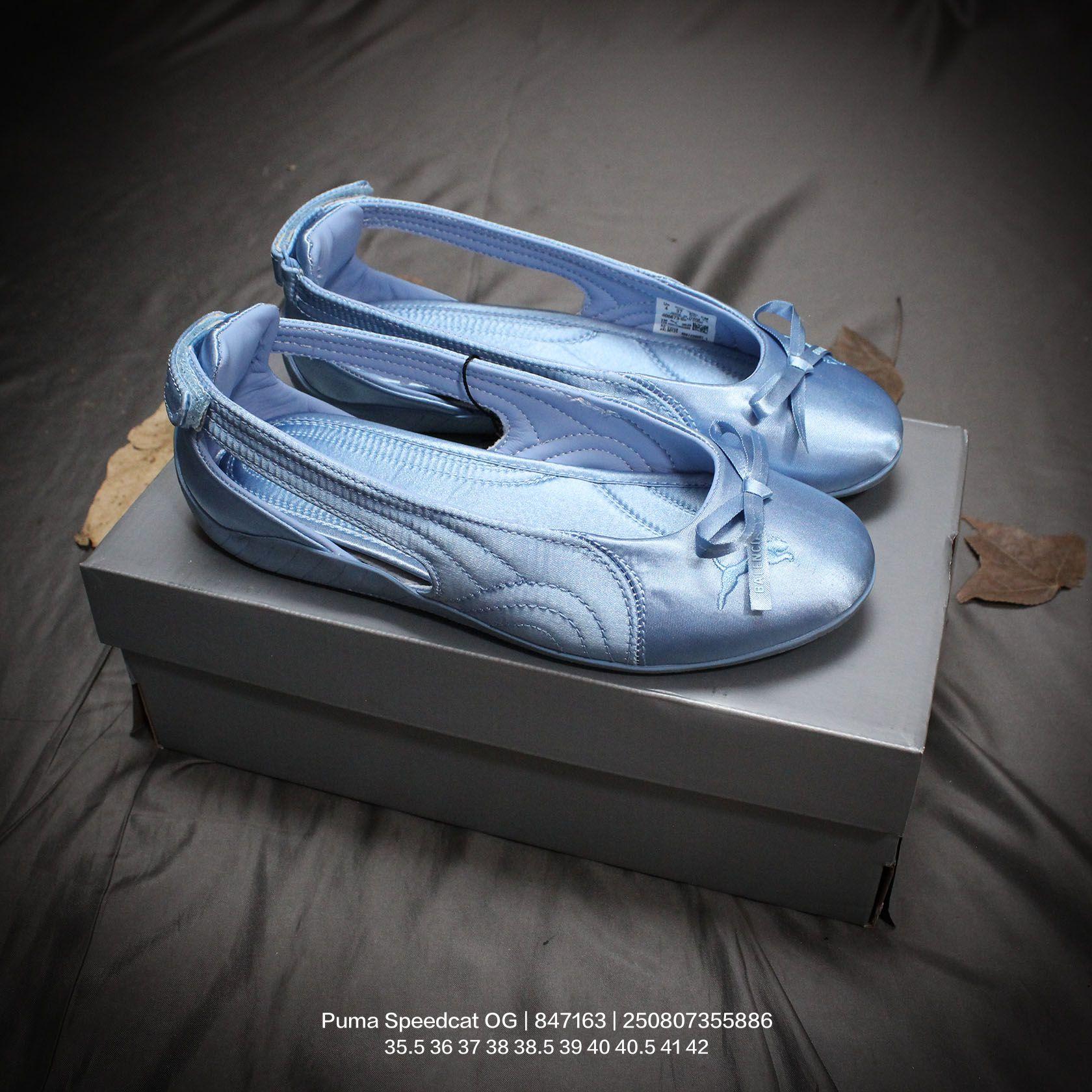Balenciaga Speedcat Ballet Satin Balenciaga In Light Blue Satin - FashionPlug