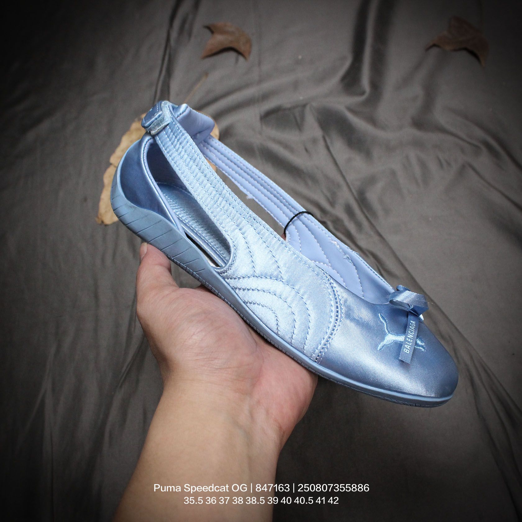 Balenciaga Speedcat Ballet Satin Balenciaga In Light Blue Satin - FashionPlug