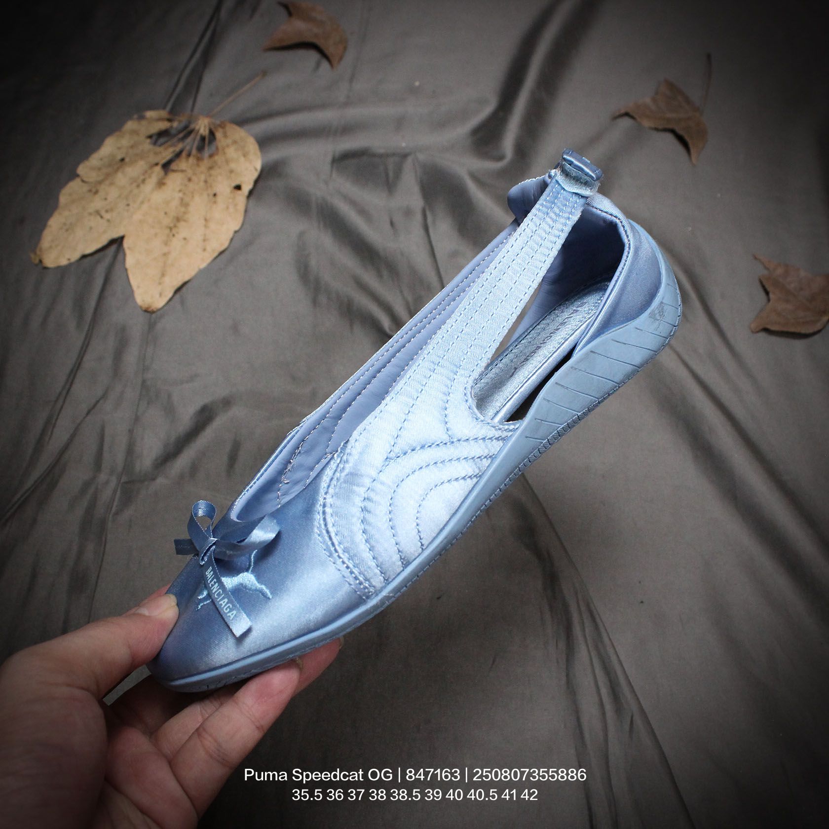Balenciaga Speedcat Ballet Satin Balenciaga In Light Blue Satin - FashionPlug