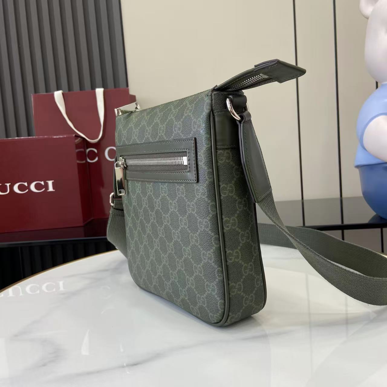Gucci GG Monogram Small Messenger Bag - FashionPlug