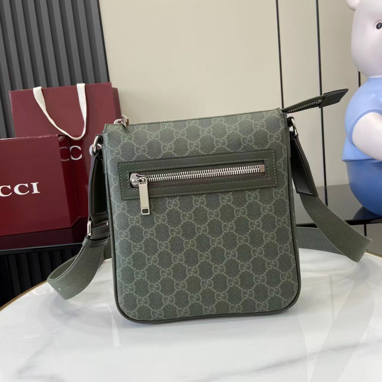 Gucci GG Monogram Small Messenger Bag - FashionPlug