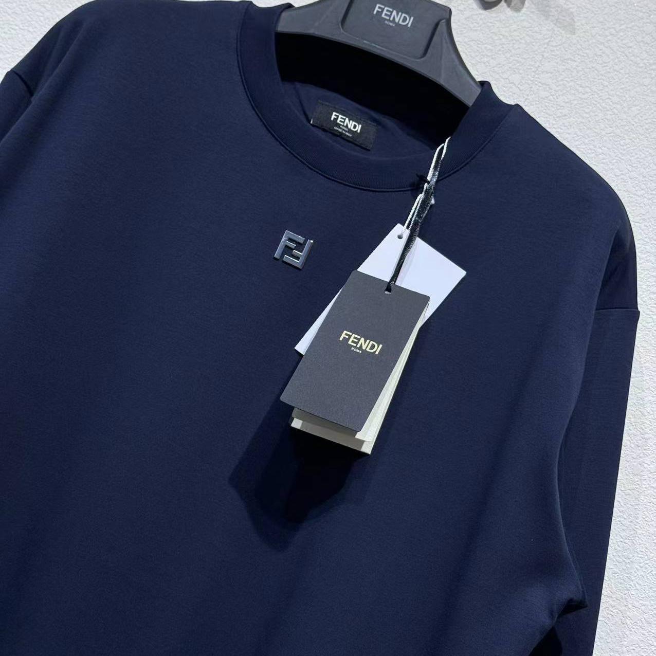 Fendi Blue Cotton T-shirt - FashionPlug