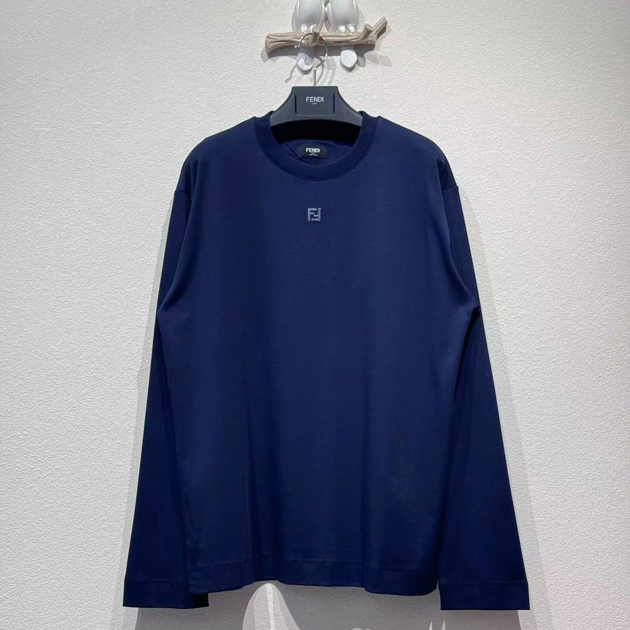 Fendi Blue Cotton T-shirt - FashionPlug
