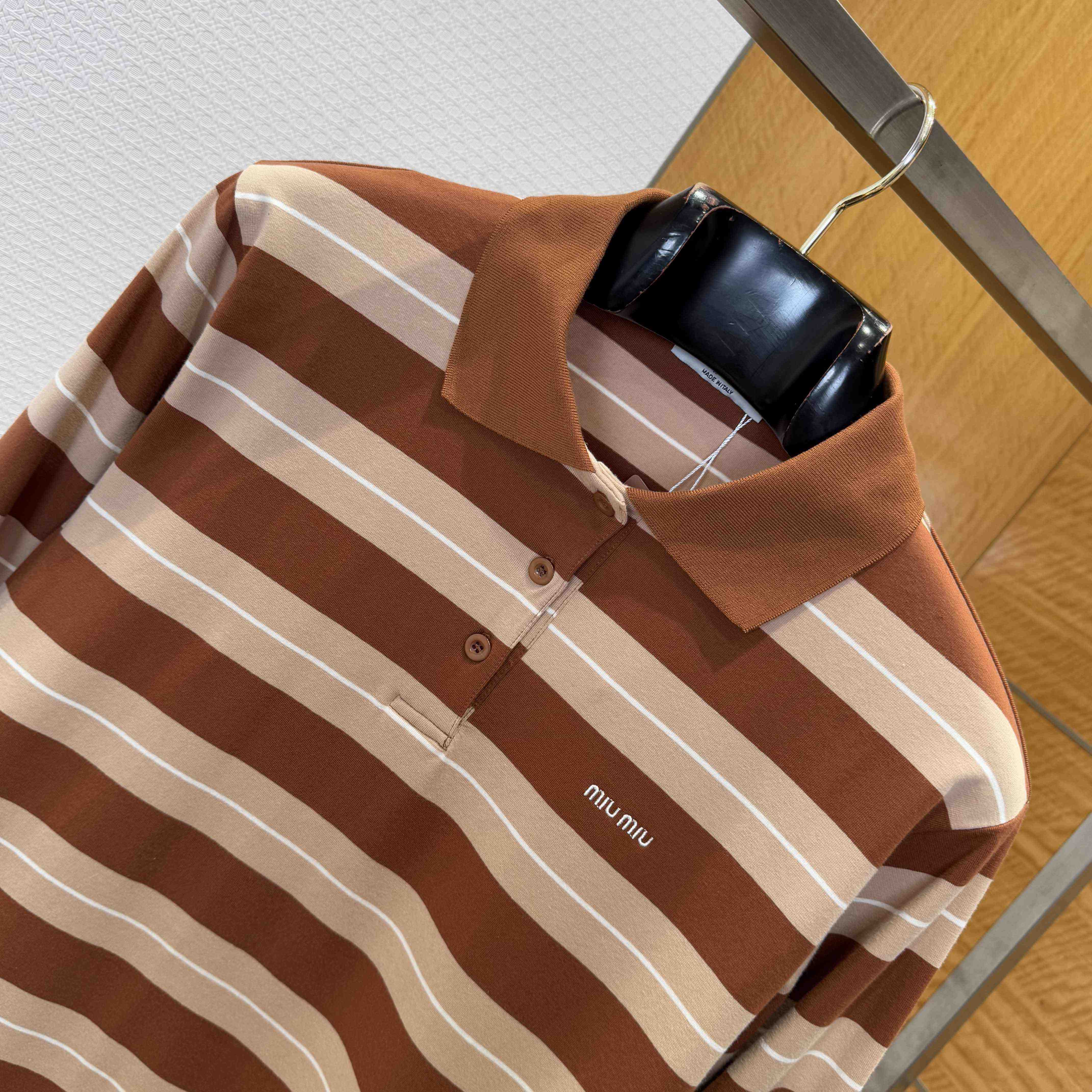 Miu Miu Cotton Knit Polo Shirt - FashionPlug