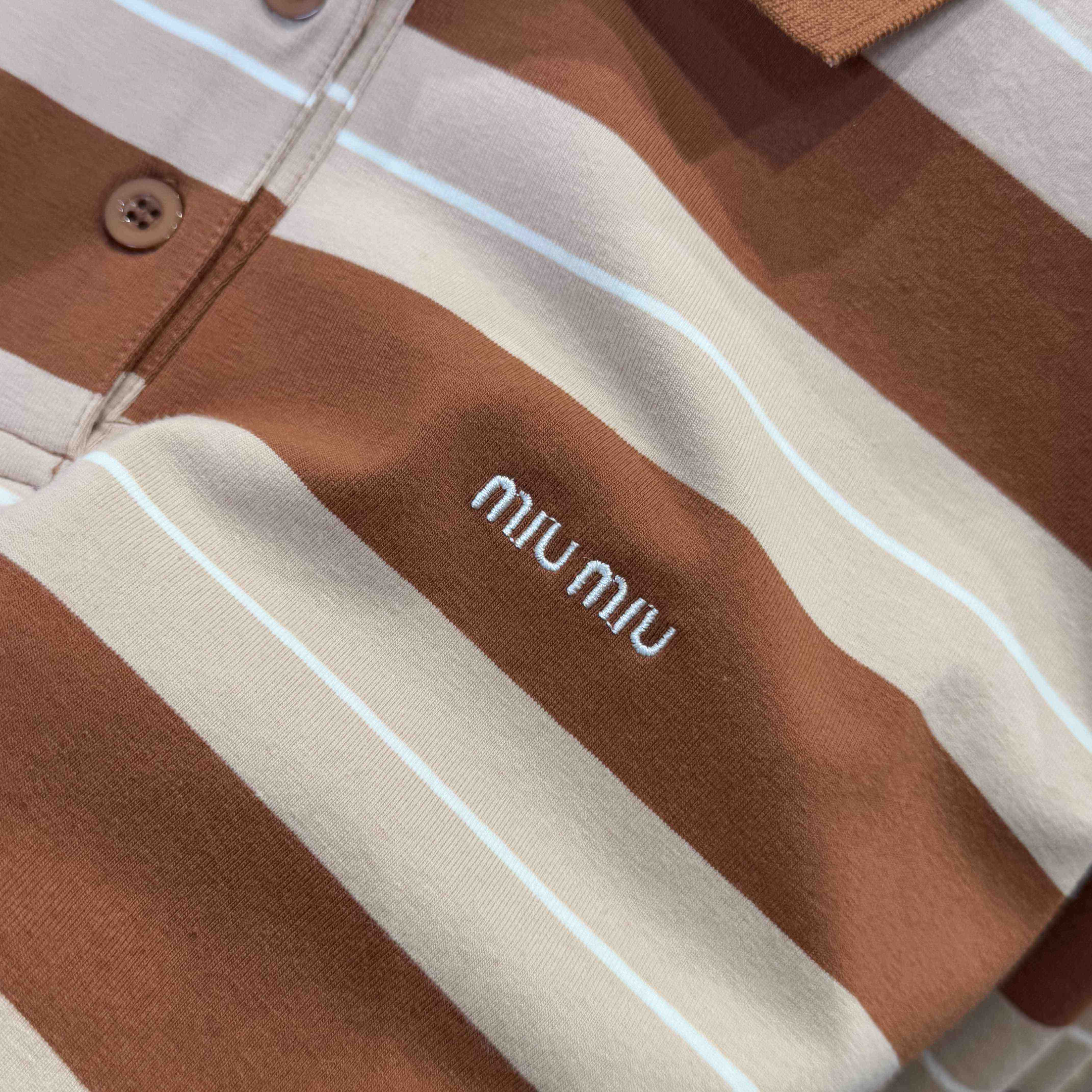 Miu Miu Cotton Knit Polo Shirt - FashionPlug