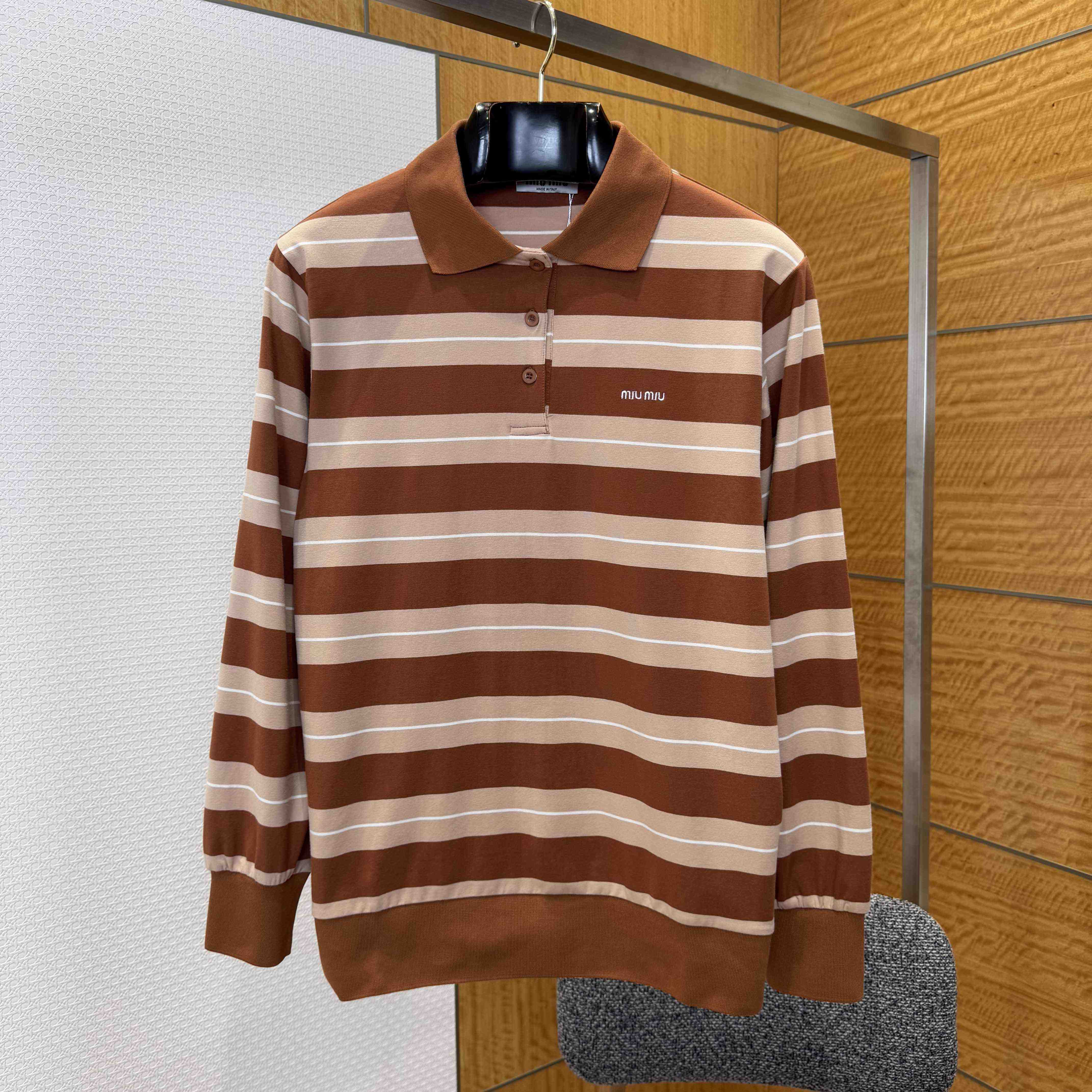 Miu Miu Cotton Knit Polo Shirt - FashionPlug