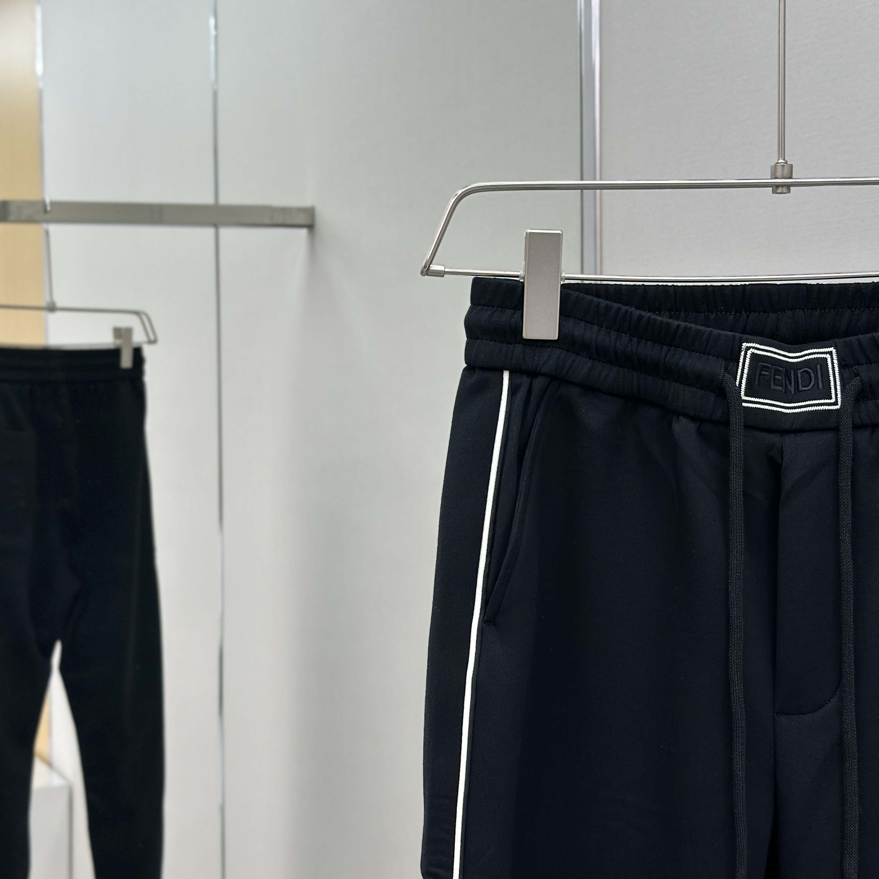 Fendi Black Cotton Pants - FashionPlug