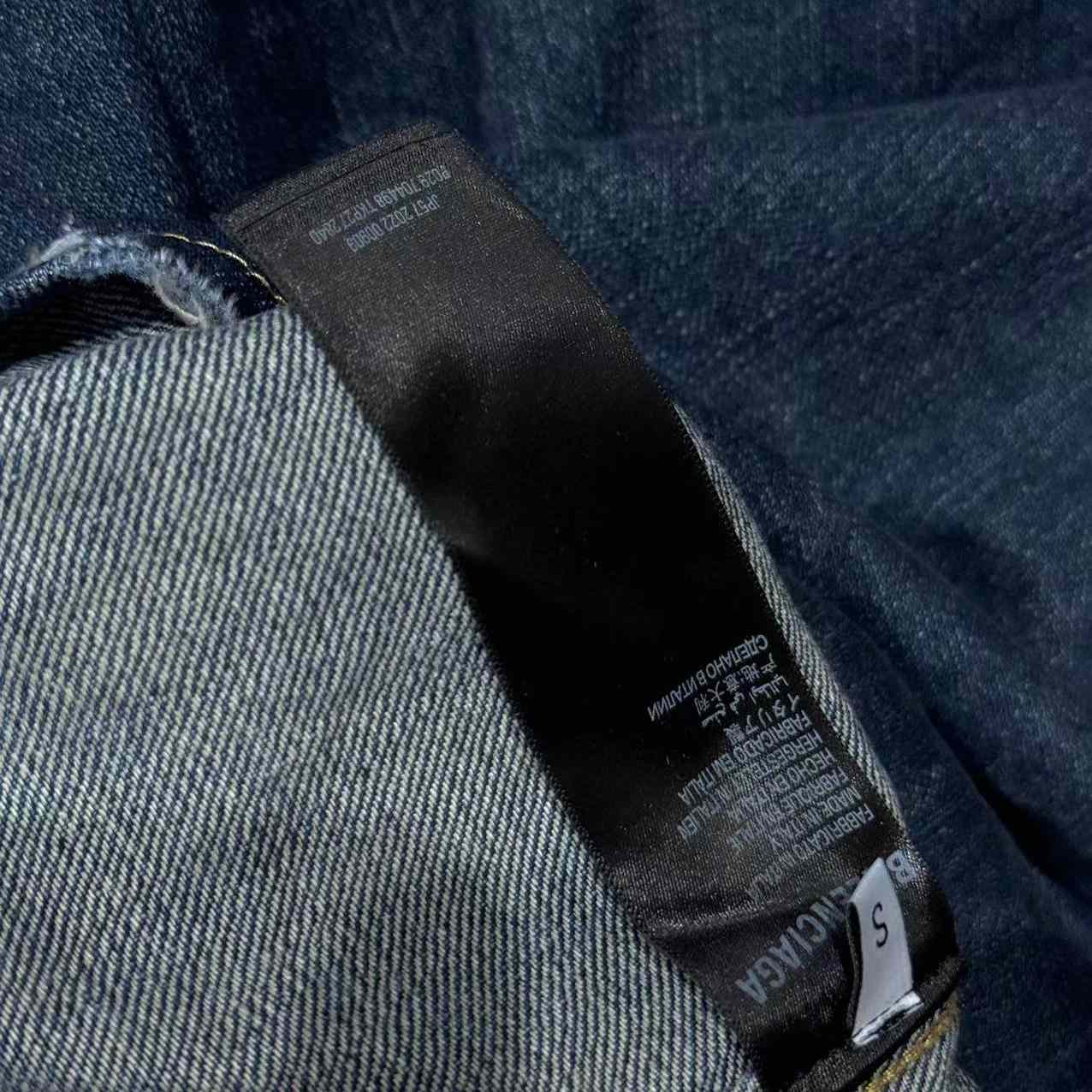 Balenciaga Zip-Up Denim Jacket In Blue Cotton Denim - FashionPlug
