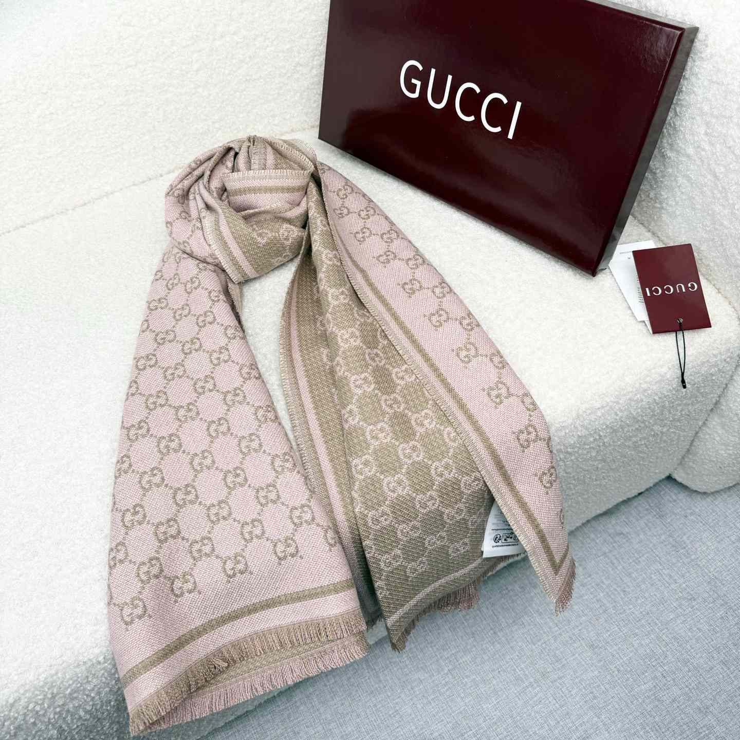 Gucci GG Wool Scarf - FashionPlug