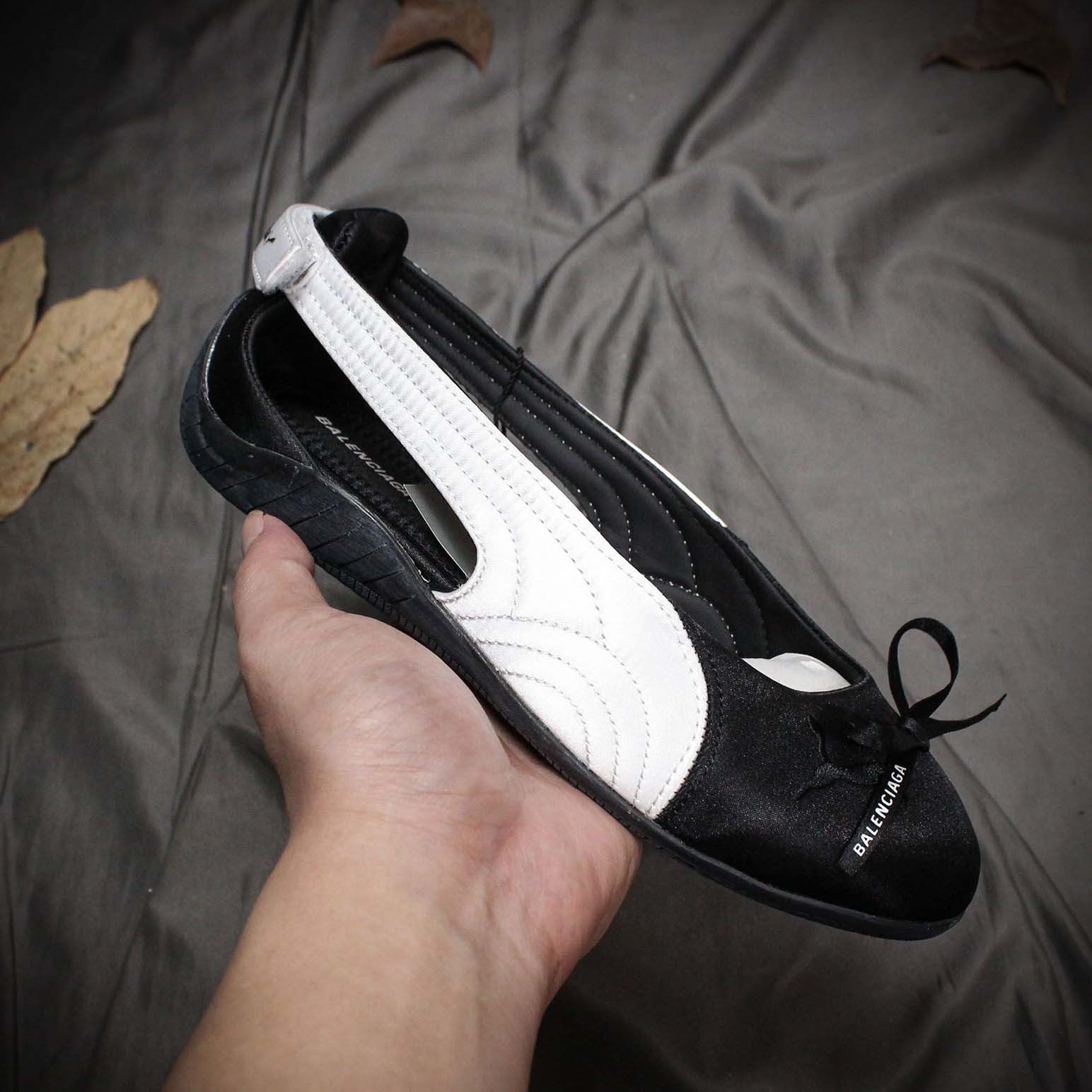 Balenciaga Speedcat Ballet Satin Balenciaga in black and white satin - FashionPlug