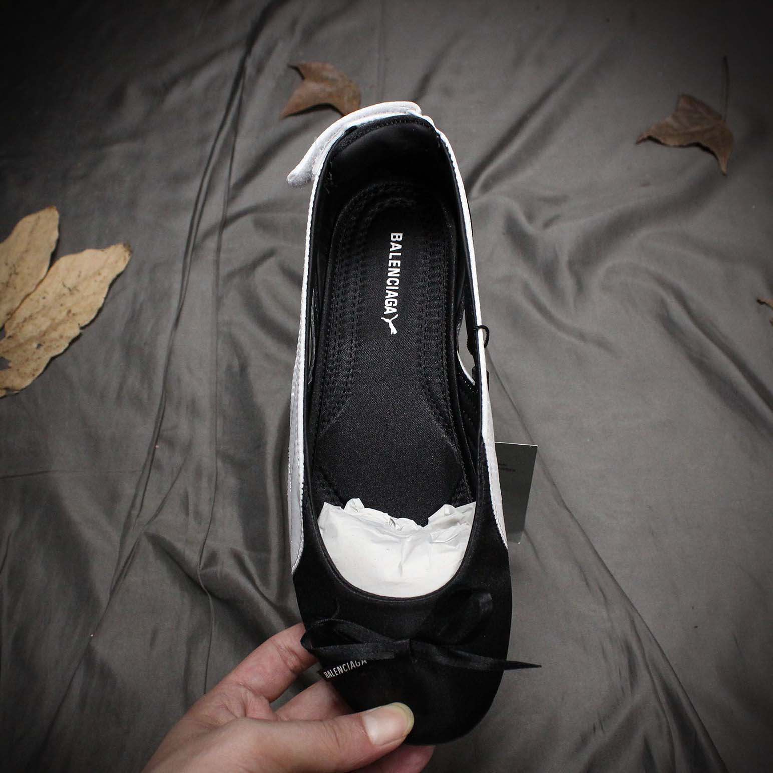 Balenciaga Speedcat Ballet Satin Balenciaga in black and white satin - FashionPlug
