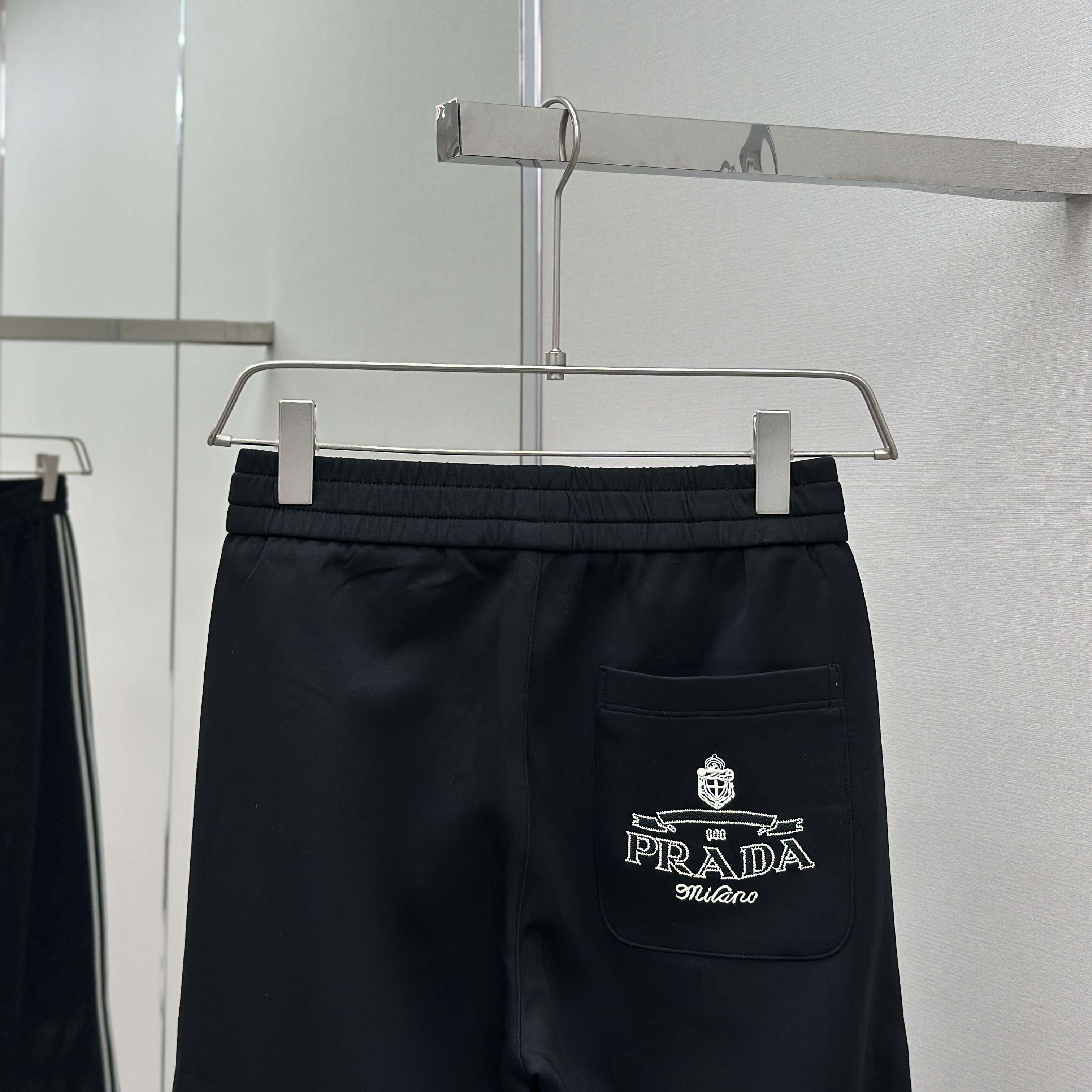 Prada Black Cotton Pants - FashionPlug