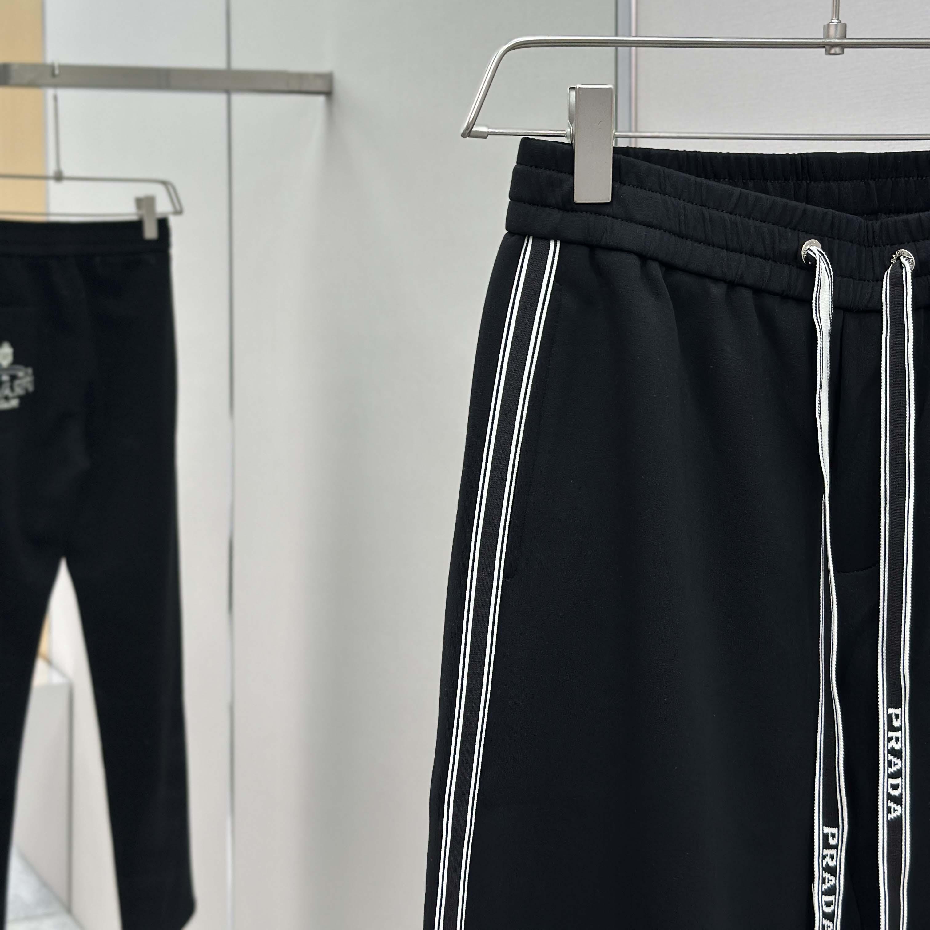 Prada Black Cotton Pants - FashionPlug