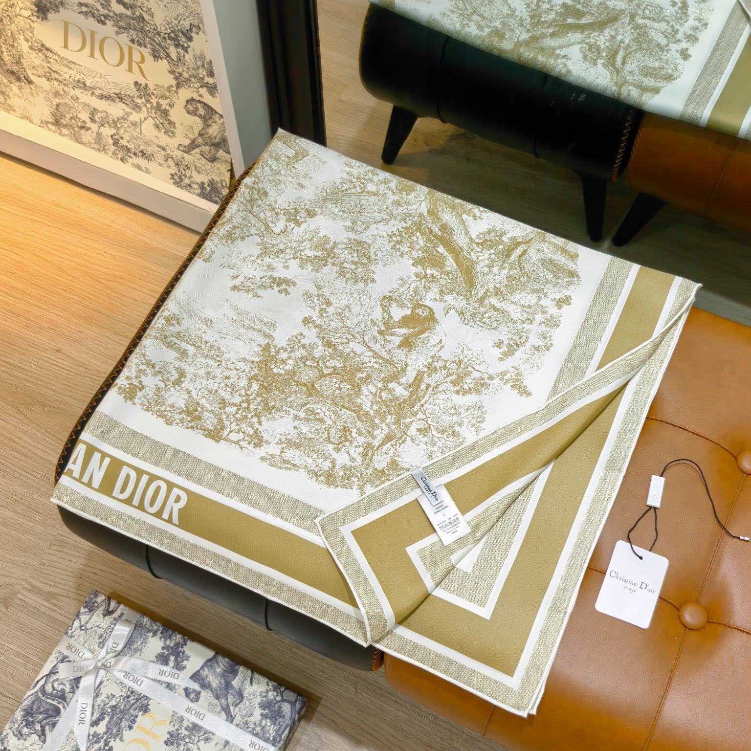 Dior Toile de Jouy Sauvage 90 Square Scarf  - FashionPlug