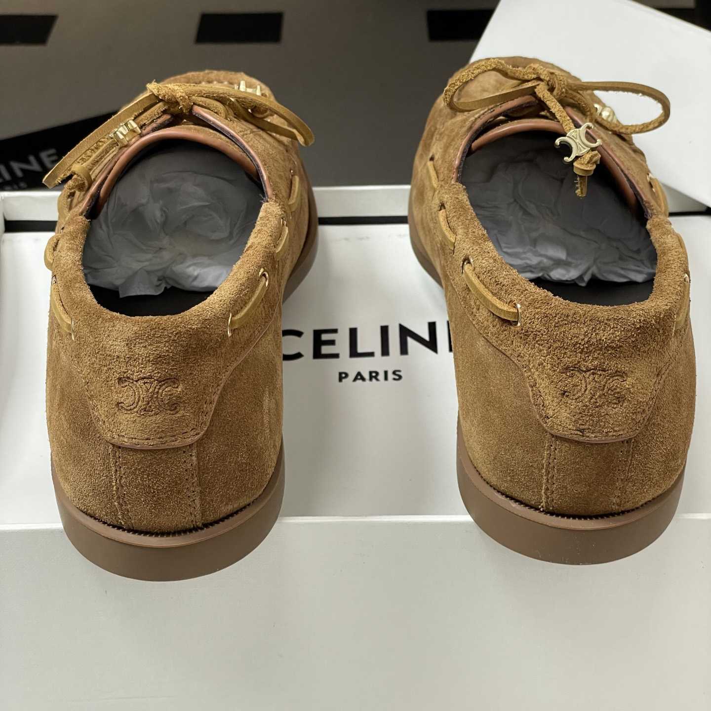 Celine Bateau In Suede Calfskin - FashionPlug