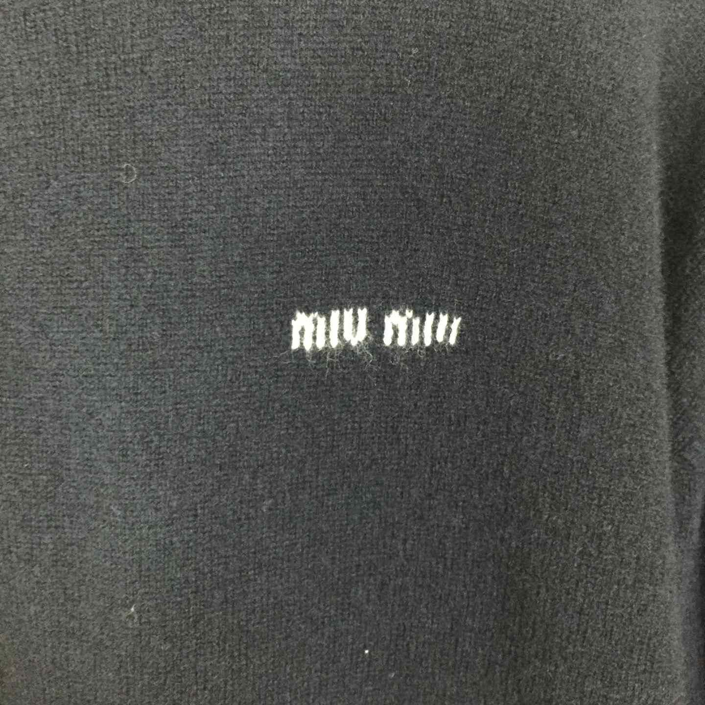 Miu Miu Cashmere And Leather Zipper Sweater - FashionPlug