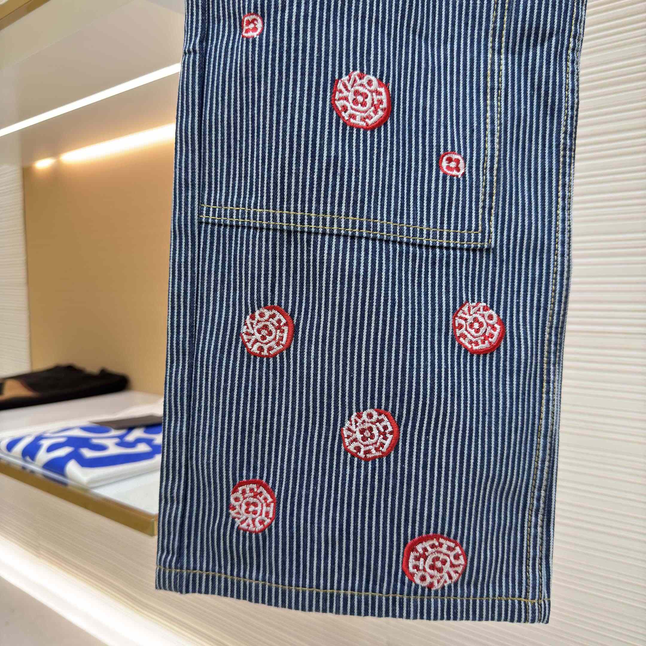 Louis Vuitton Embellished Striped Pants - FashionPlug