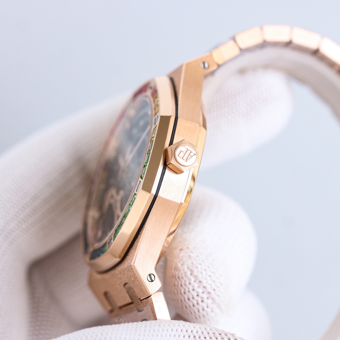 Audemars Piguet Royal Oak 41mm Frosted Rose Gold   41mm - FashionPlug