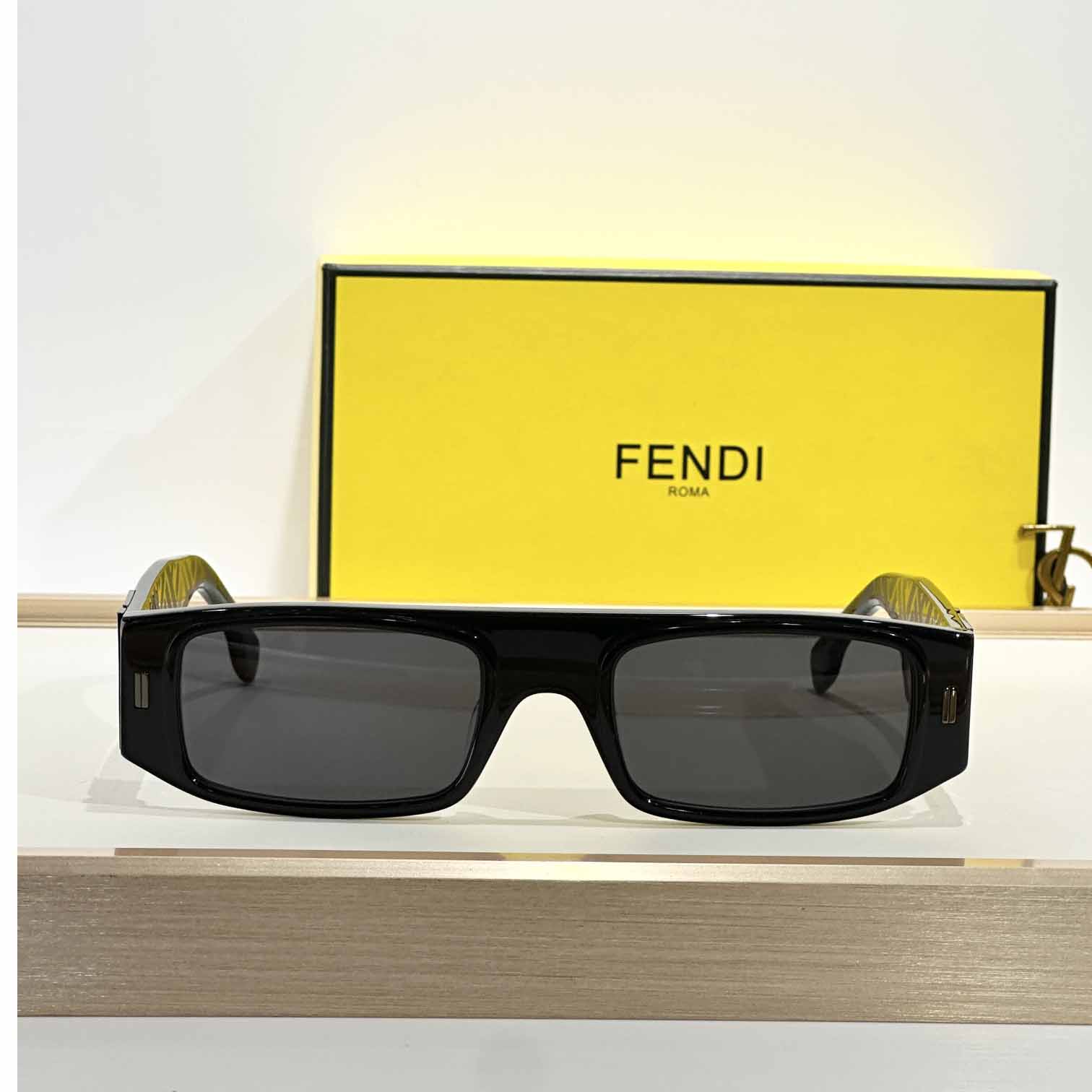 Fendi FF Squared Black Acetate Sunglasses  FE40587 - FashionPlug