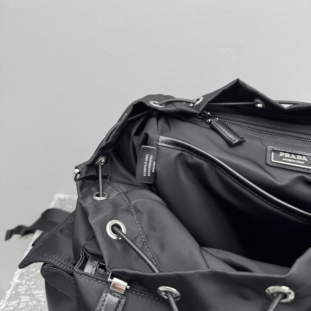 Prada Explore Re-Nylon And Leather Backpack - FashionPlug
