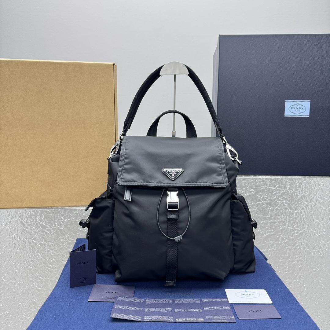 Prada Explore Re-Nylon And Leather Backpack - FashionPlug