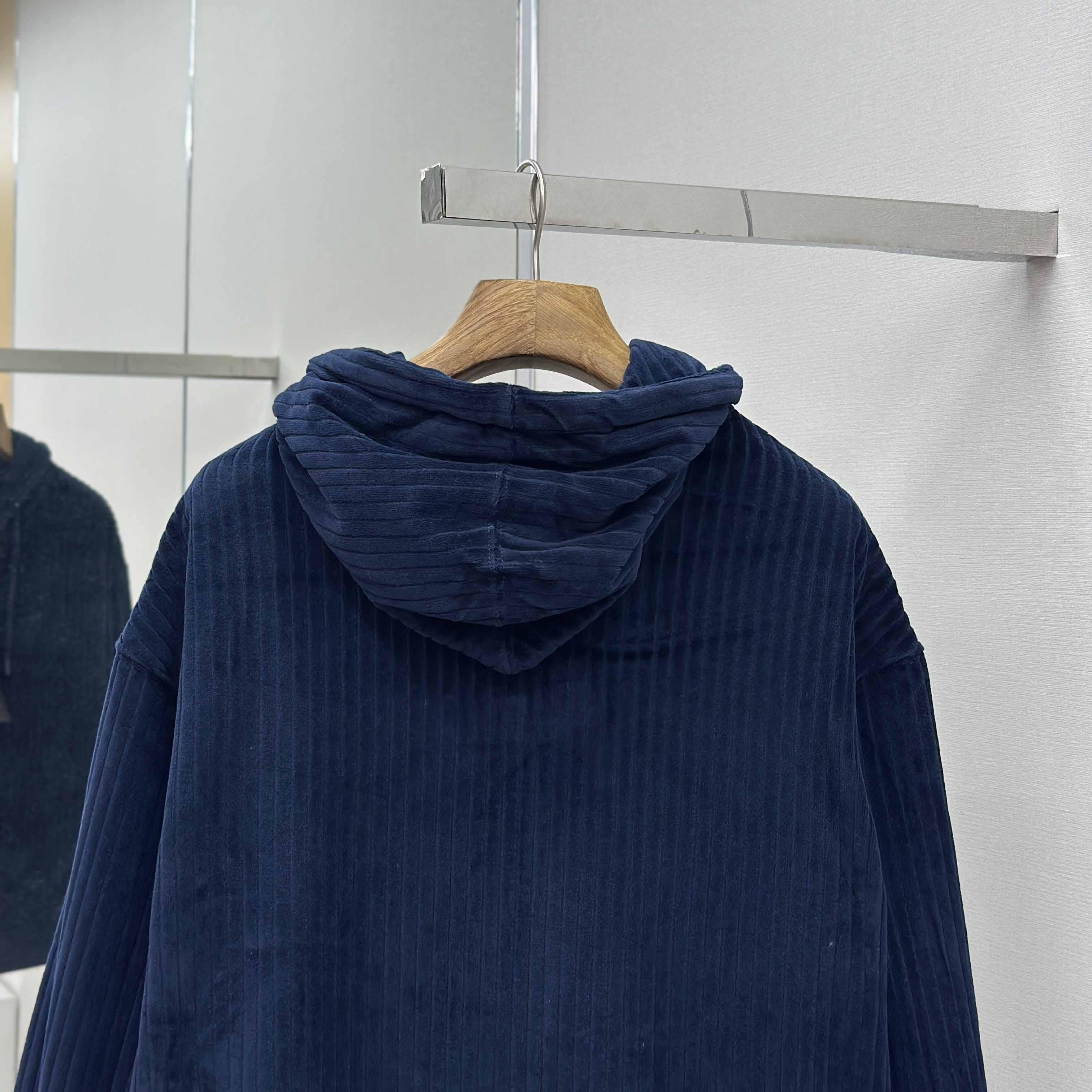 Fendi Blue Men Navy Blue Hooded Sweatshirt  - FashionPlug