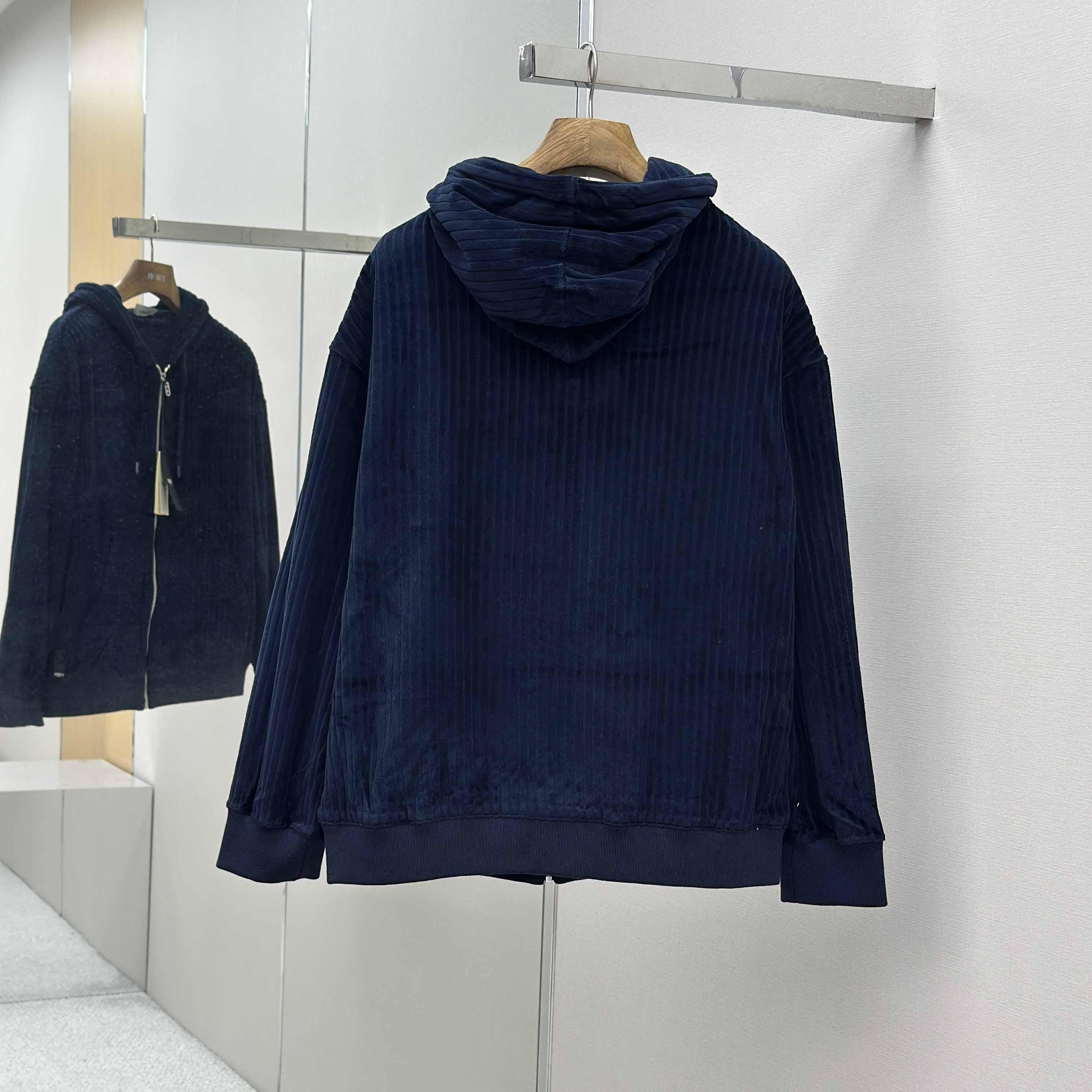 Fendi Blue Men Navy Blue Hooded Sweatshirt  - FashionPlug