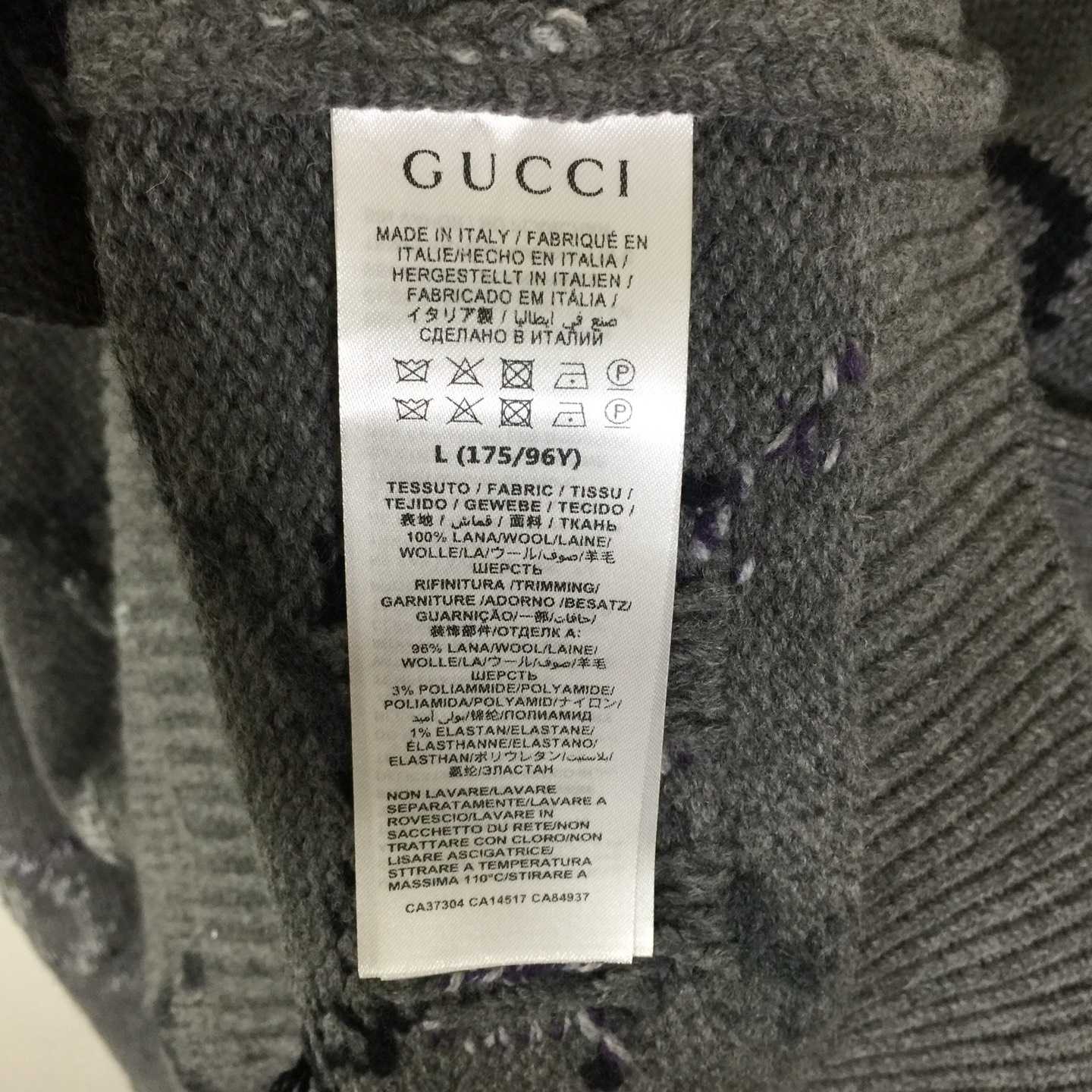 Gucci Wool Cardigan With GG Intarsia - FashionPlug