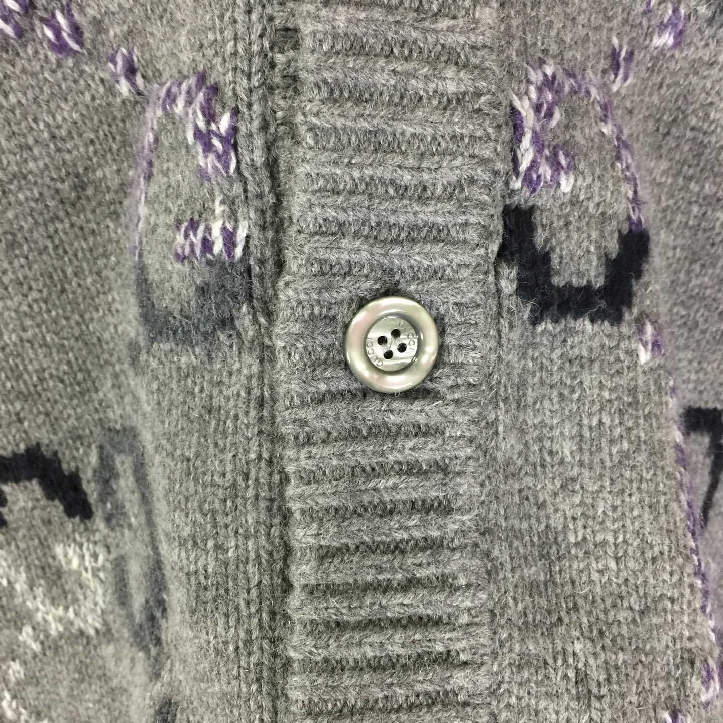 Gucci Wool Cardigan With GG Intarsia - FashionPlug