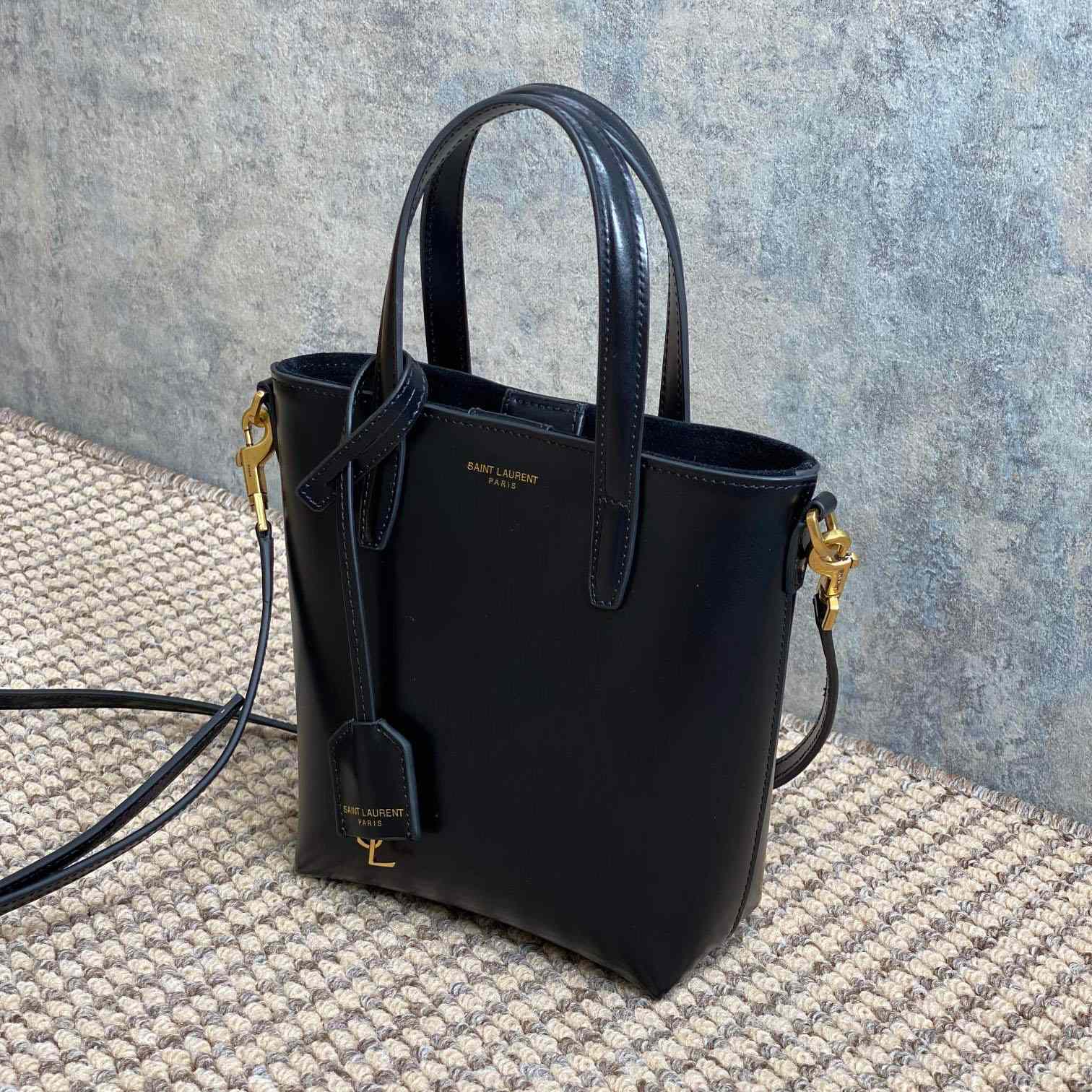 Saint Laurent Mini Toy Shopping Saint Laurent In Box Leather - FashionPlug