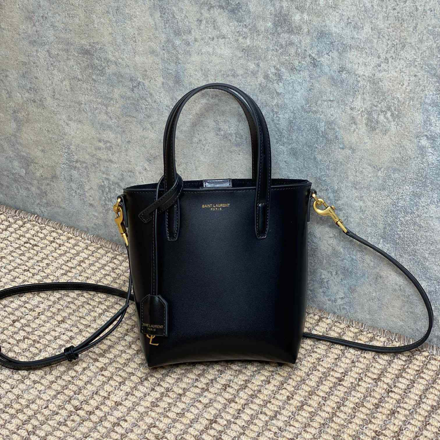 Saint Laurent Mini Toy Shopping Saint Laurent In Box Leather - FashionPlug