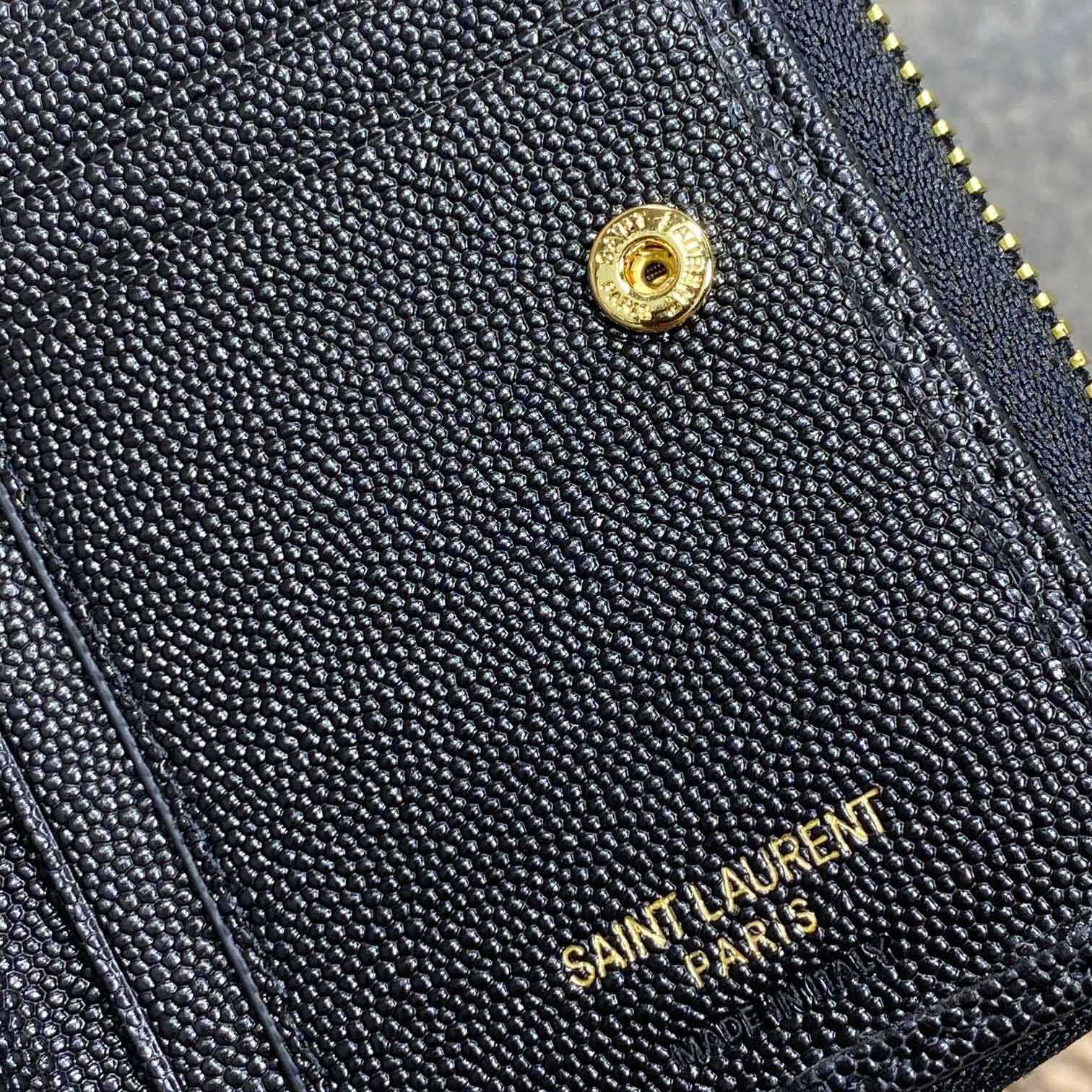 Saint Laurent Cassandre Matelassé Wallet  12x10x3cm  - FashionPlug