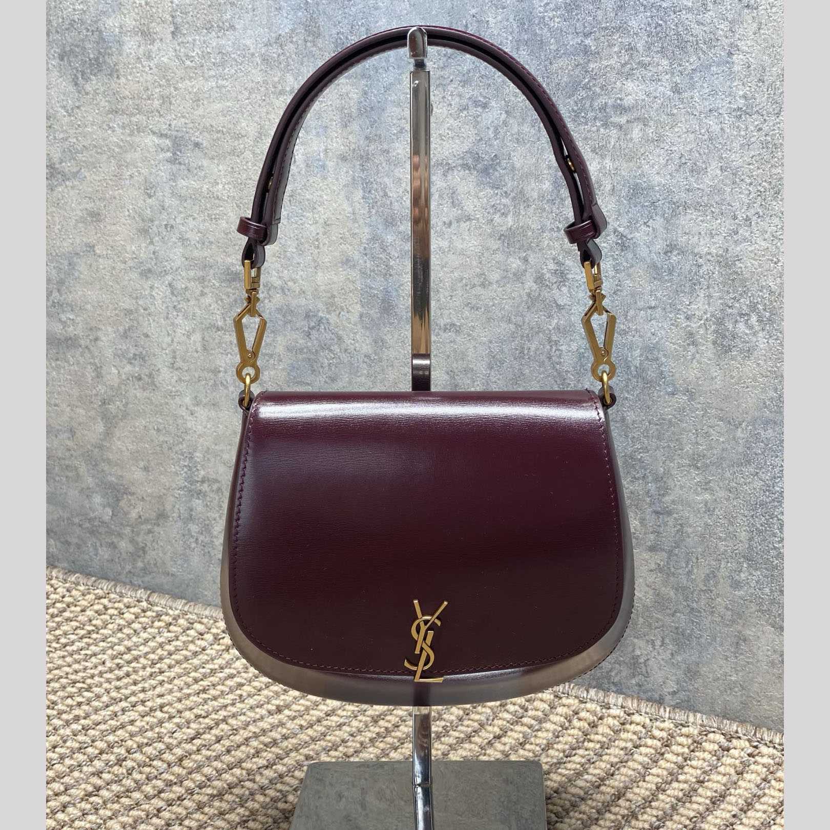 Saint Laurent Mini Voltaire Top Handle Bag In Patent Leather - FashionPlug