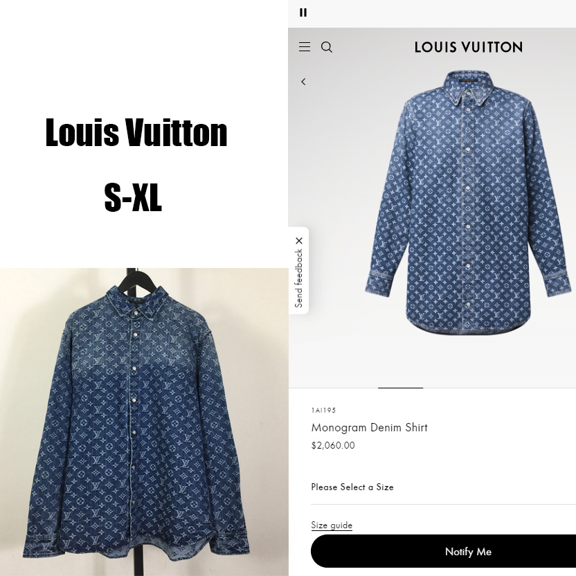 Louis Vuitton Monogram Denim Shirt   1AI195 - FashionPlug