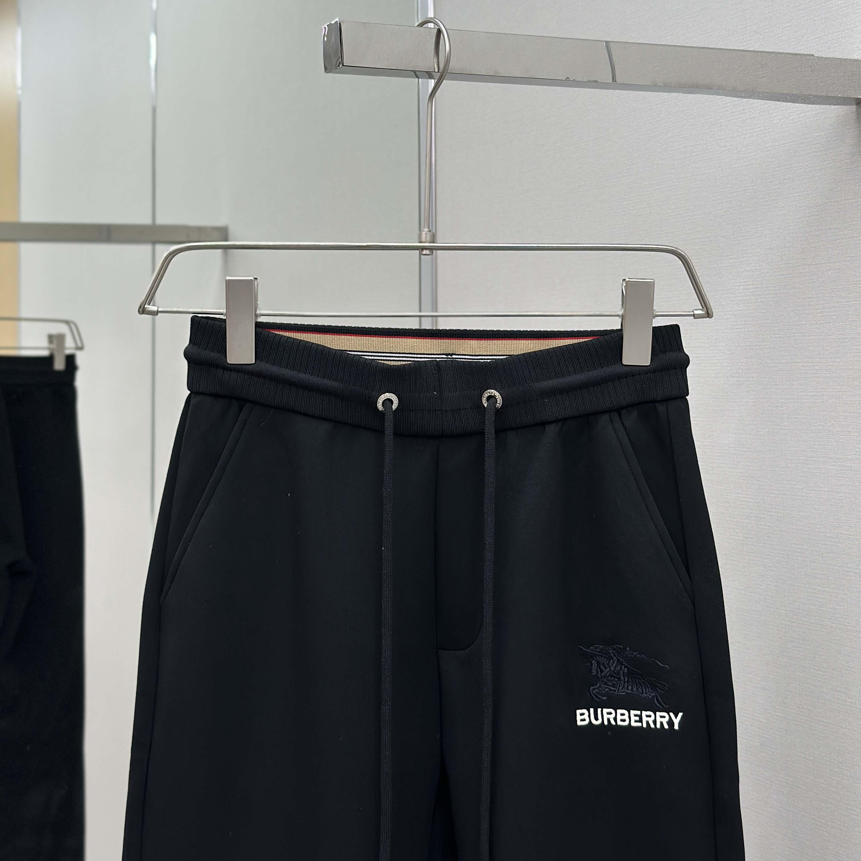 Burberry Black Cotton Pants - FashionPlug